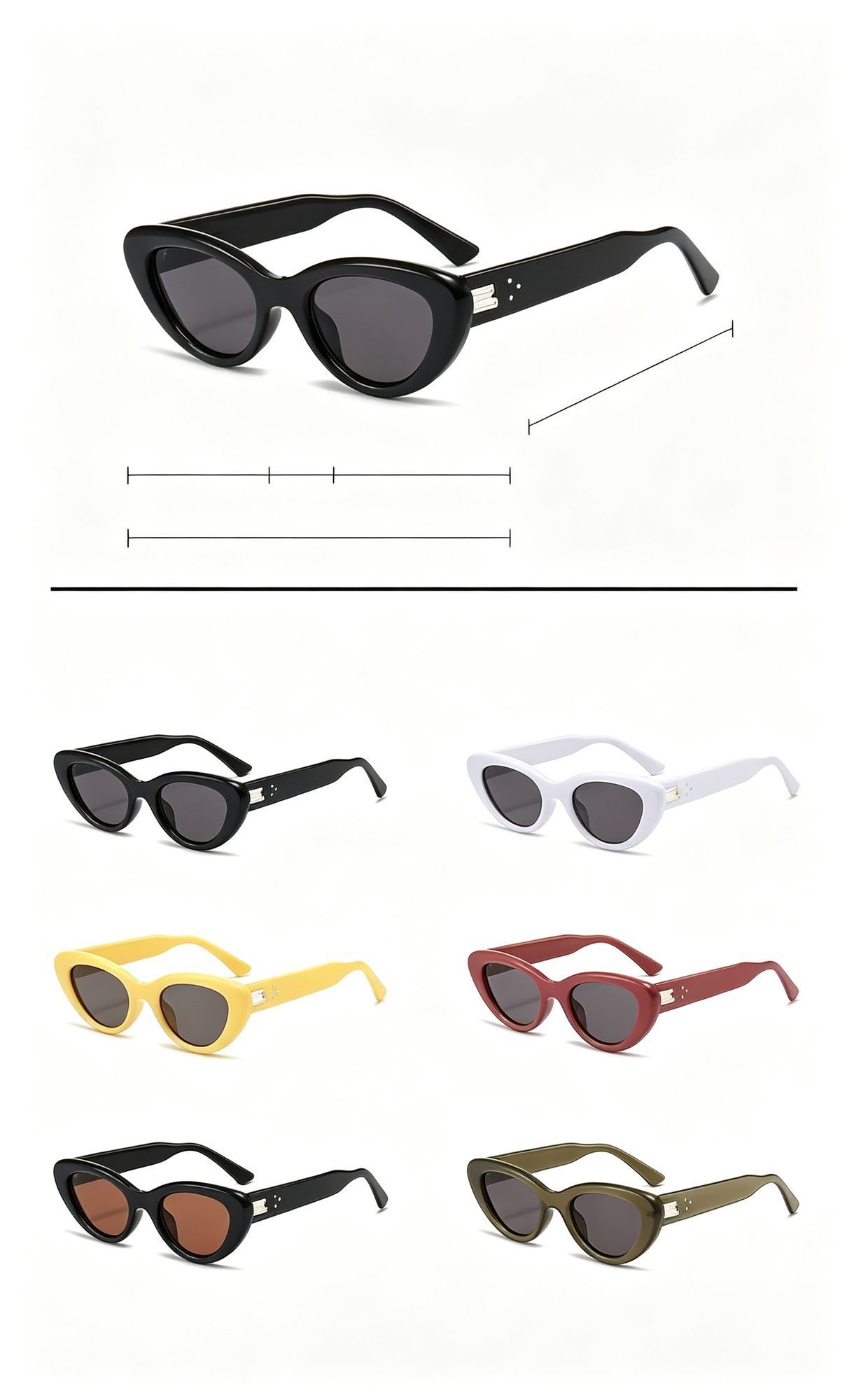 Minimalist Versatile Cat Eye Sunglasses UV400 Protection view 5