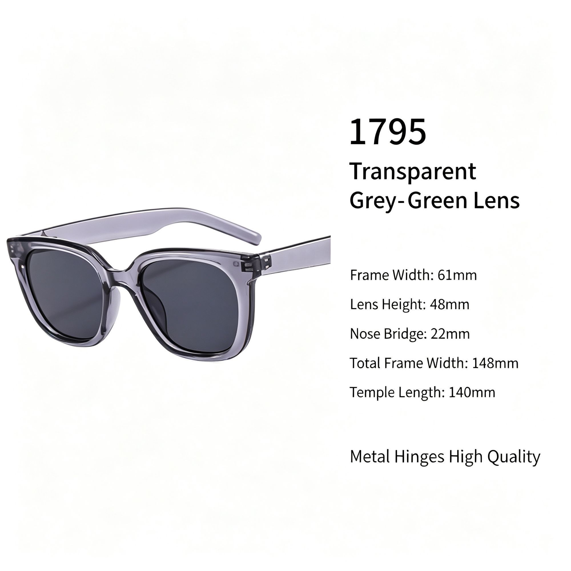 Crisp Transparent Cat Eye Sunglasses UV400 Proof