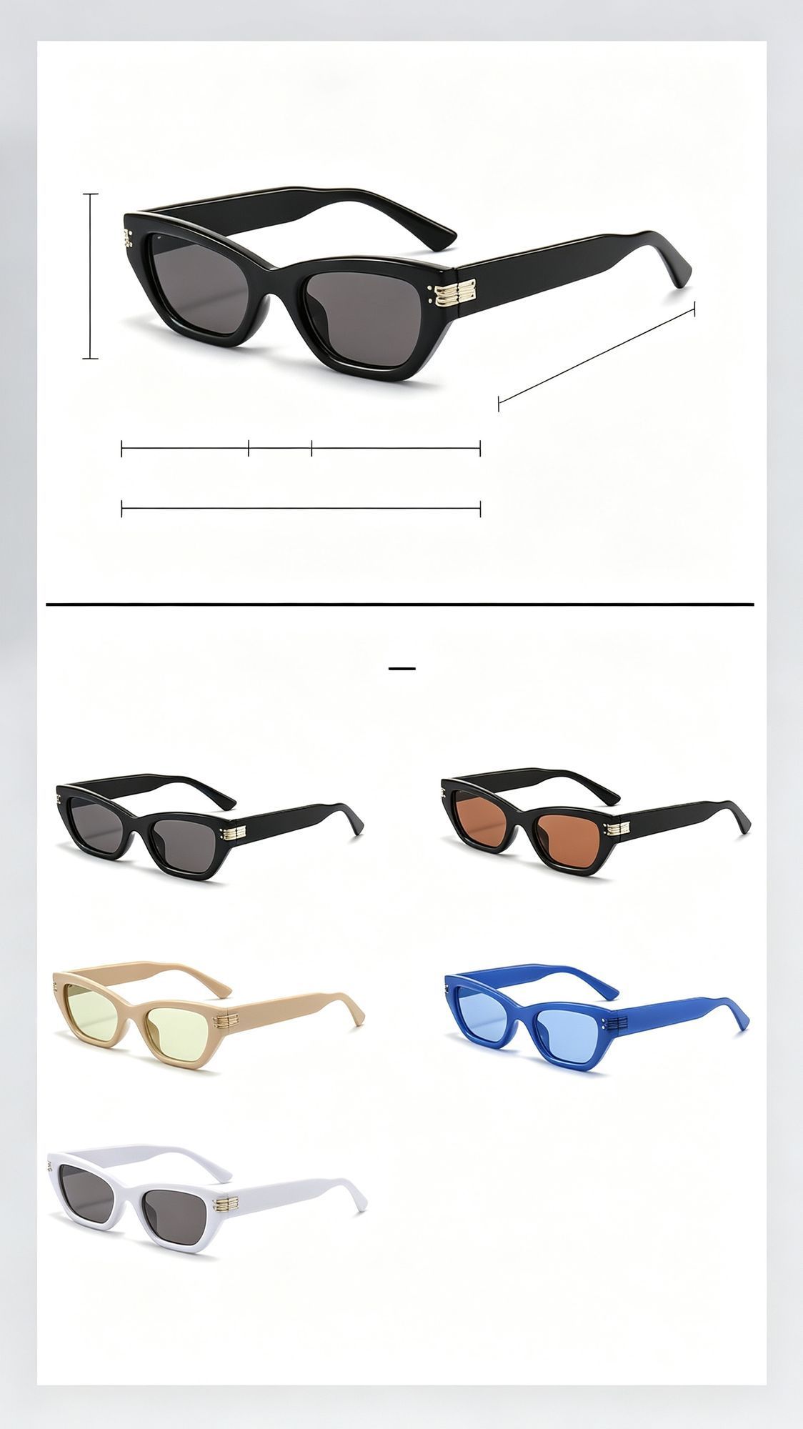 Warm Latte Tea Frame Brown Lens Cat Eye Sunglasses UV400 Protection view 6