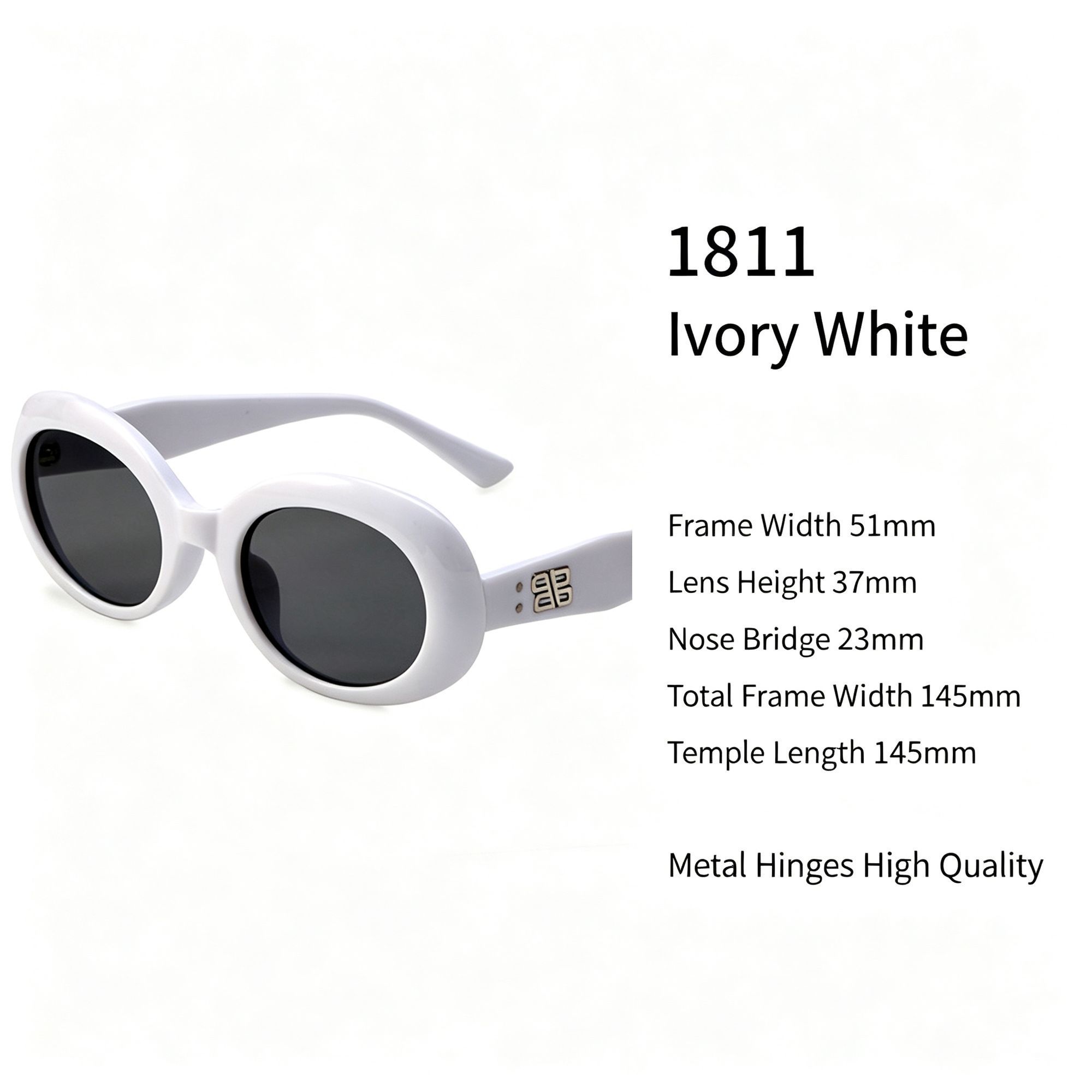 Elegant Ivory White Cat Eye Sunglasses UV400 Blocking