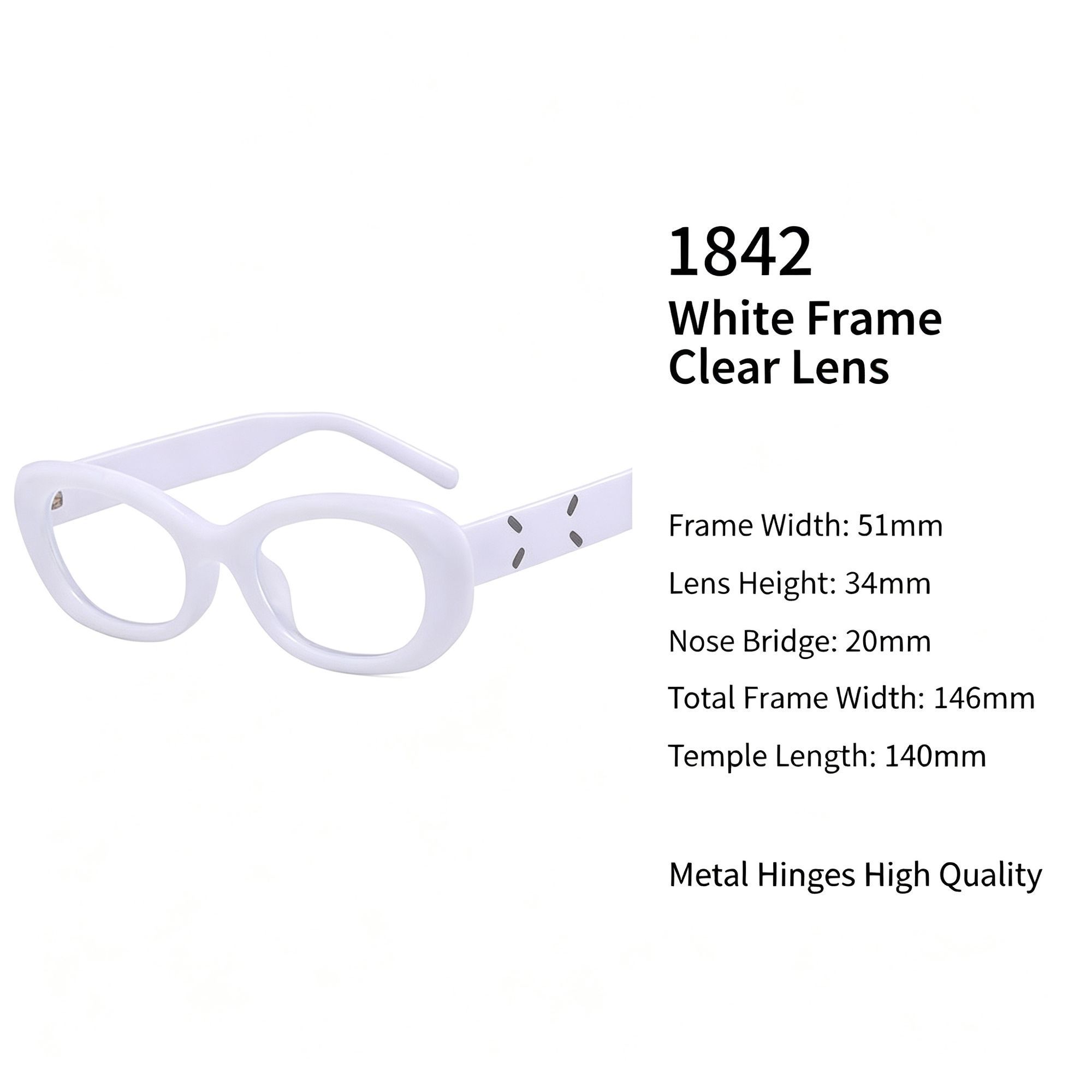 Bright White Frame White Lens Cat Eye Sunglasses UV400 Blocking