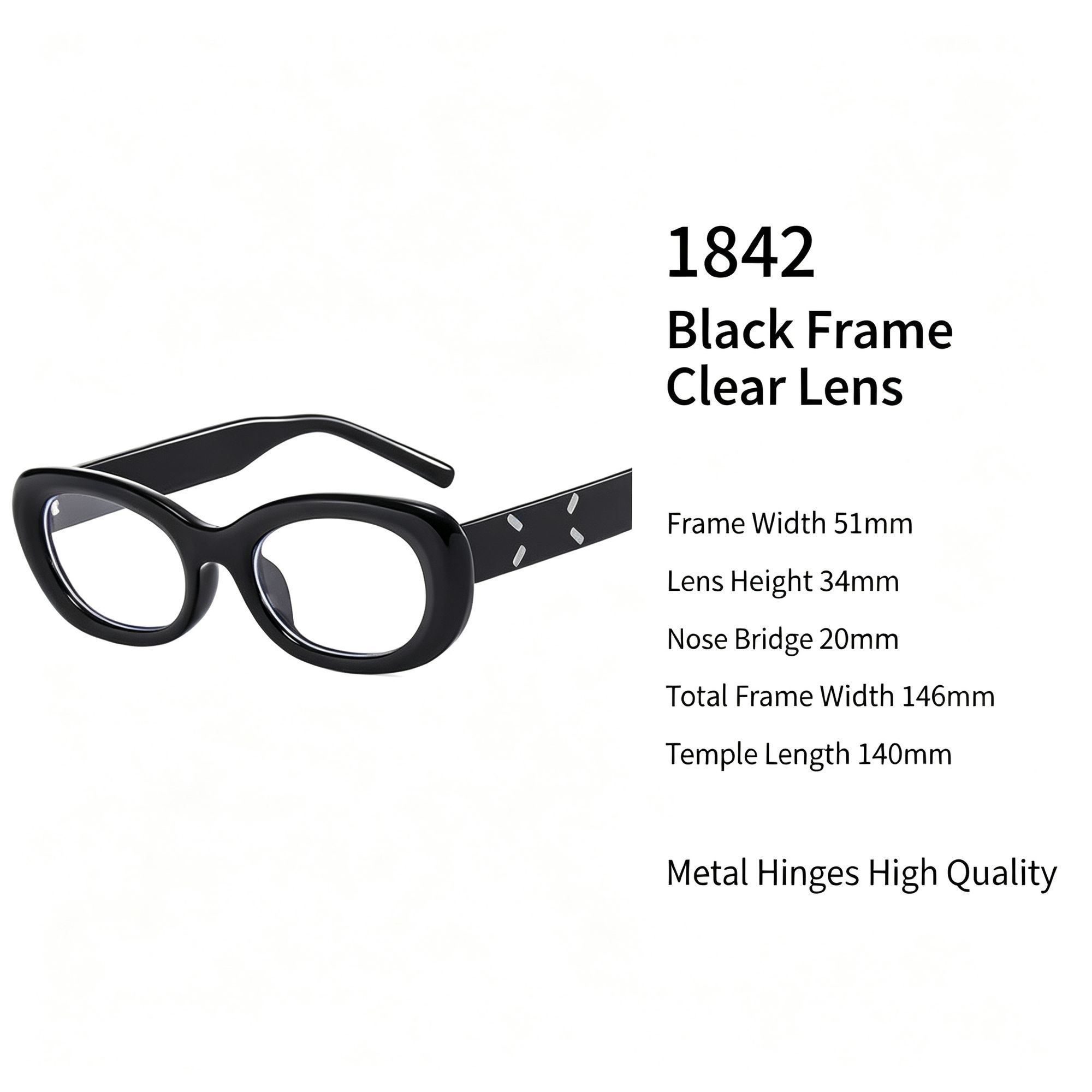 Striking Black Frame White Lens Cat Eye Sunglasses UV400