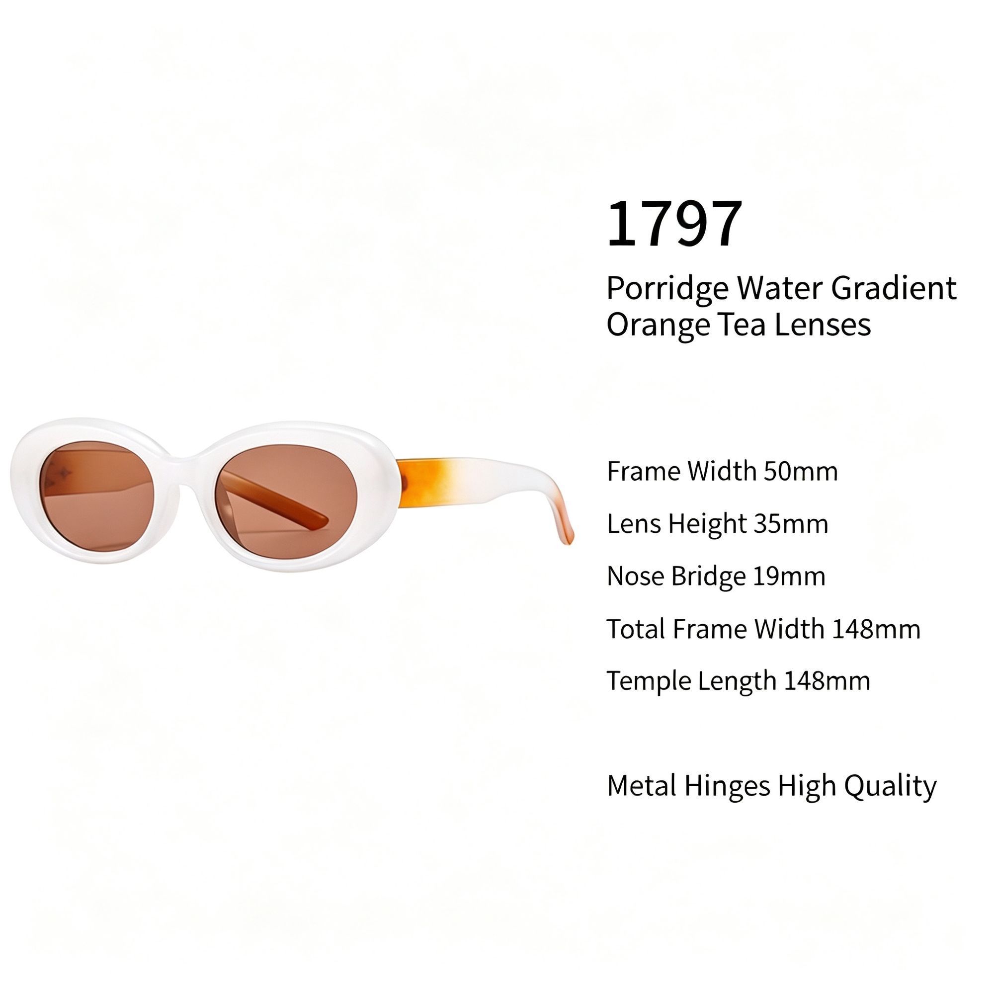 Dreamy Milky Gradient Orange Tea Lens Cat Eye Sunglasses UV400