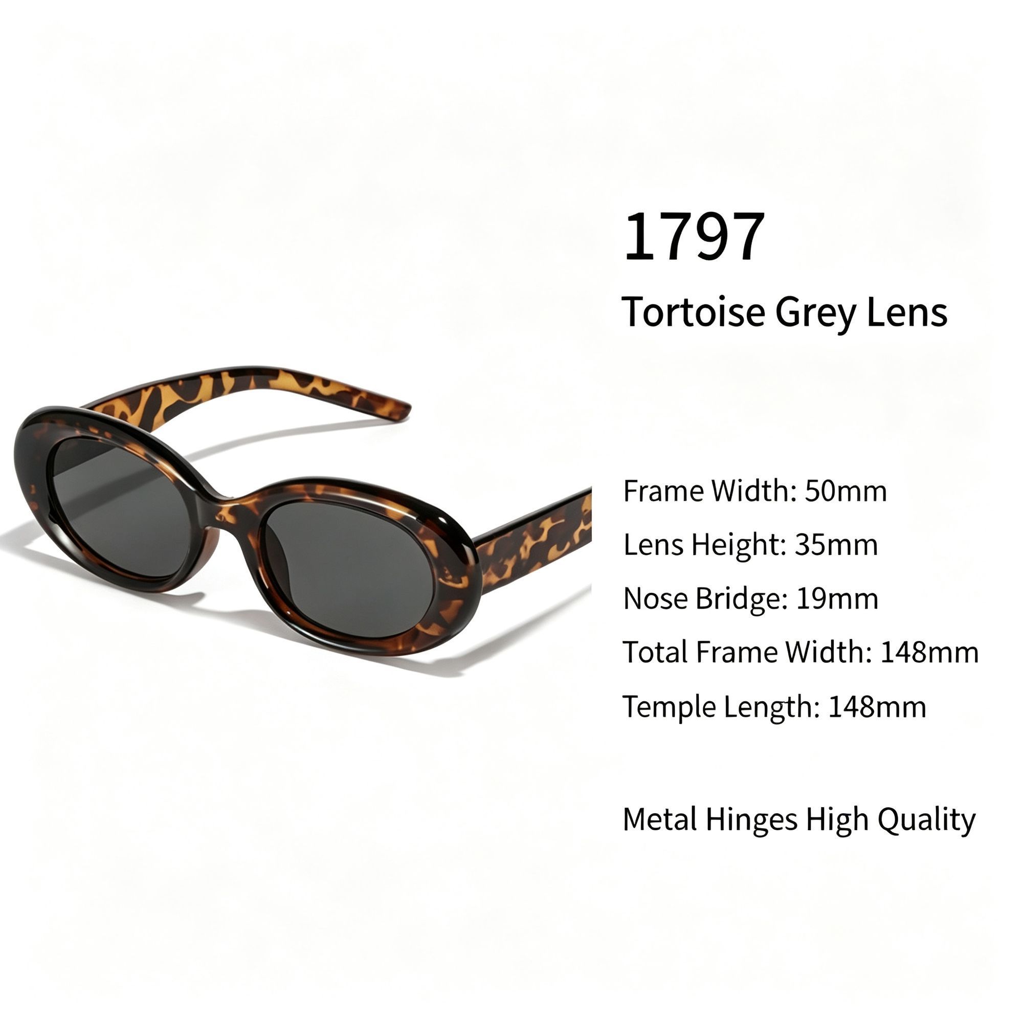 Retro Tortoiseshell Grey Lens Cat Eye Sunglasses UV400 Protection