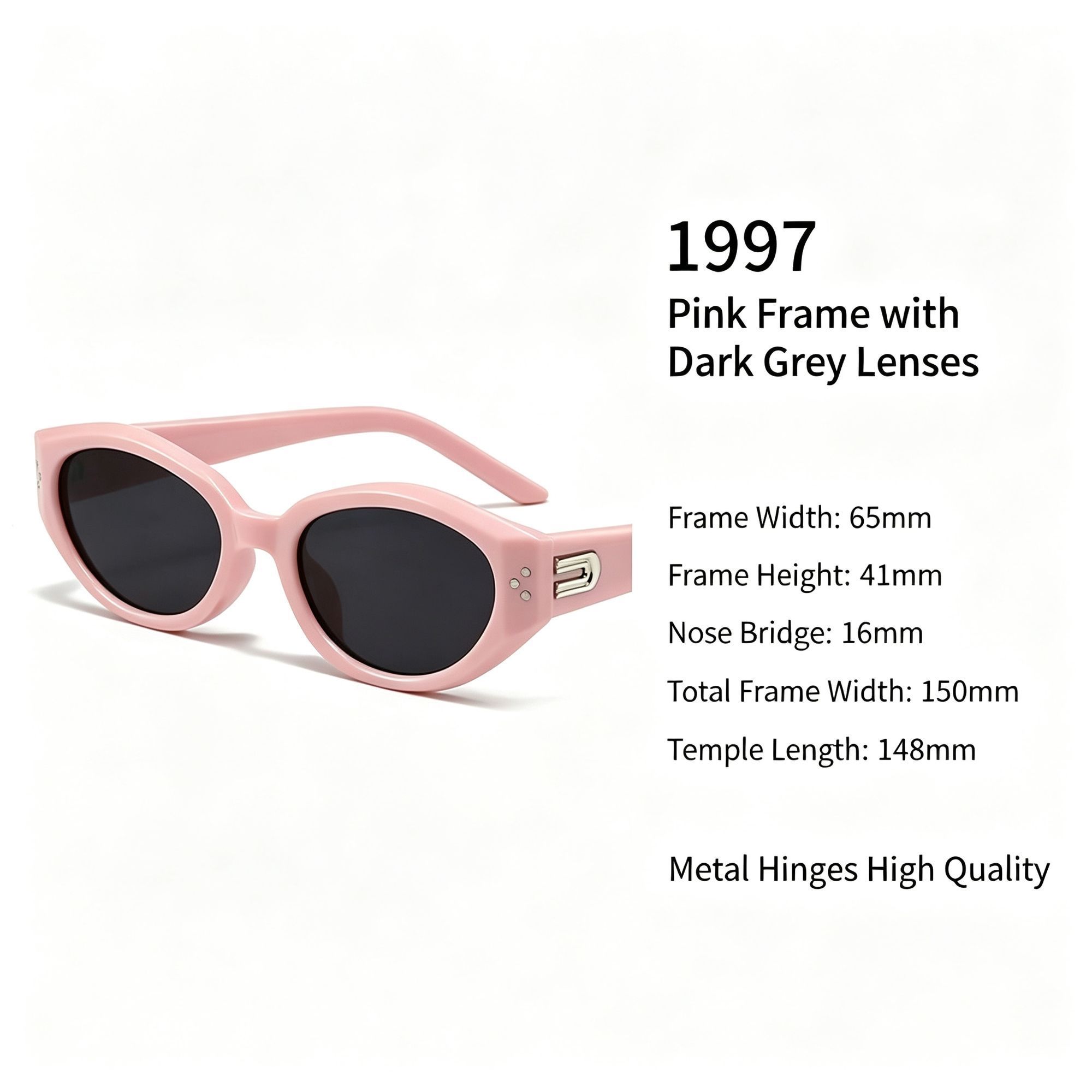 Sweet Pink Frame Grey Lens Cat Eye Sunglasses UV400