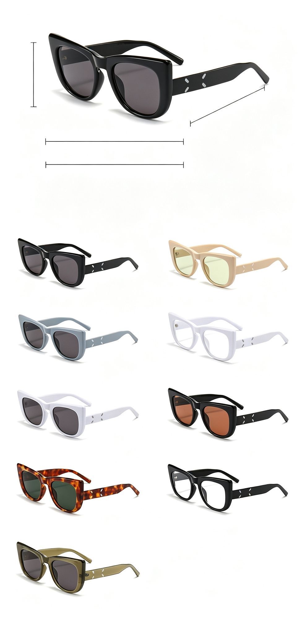 Timeless Black Frame Grey Lens Cat Eye Sunglasses UV400 view 8