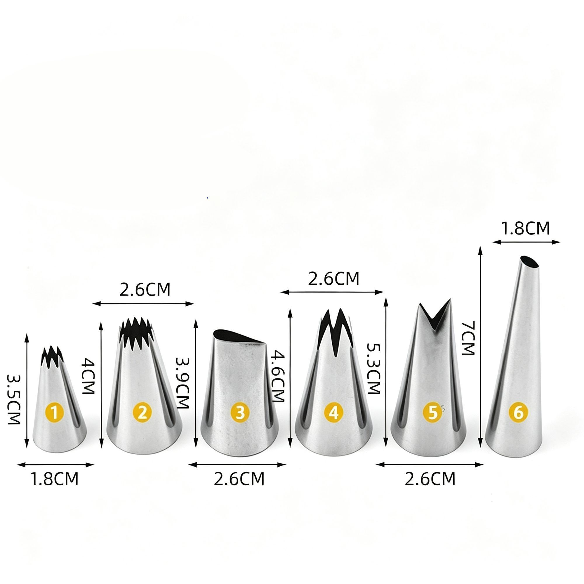 Bright Yellow Manual Cookie Press Kit with 6 Stainless Steel Piping Tips view 4