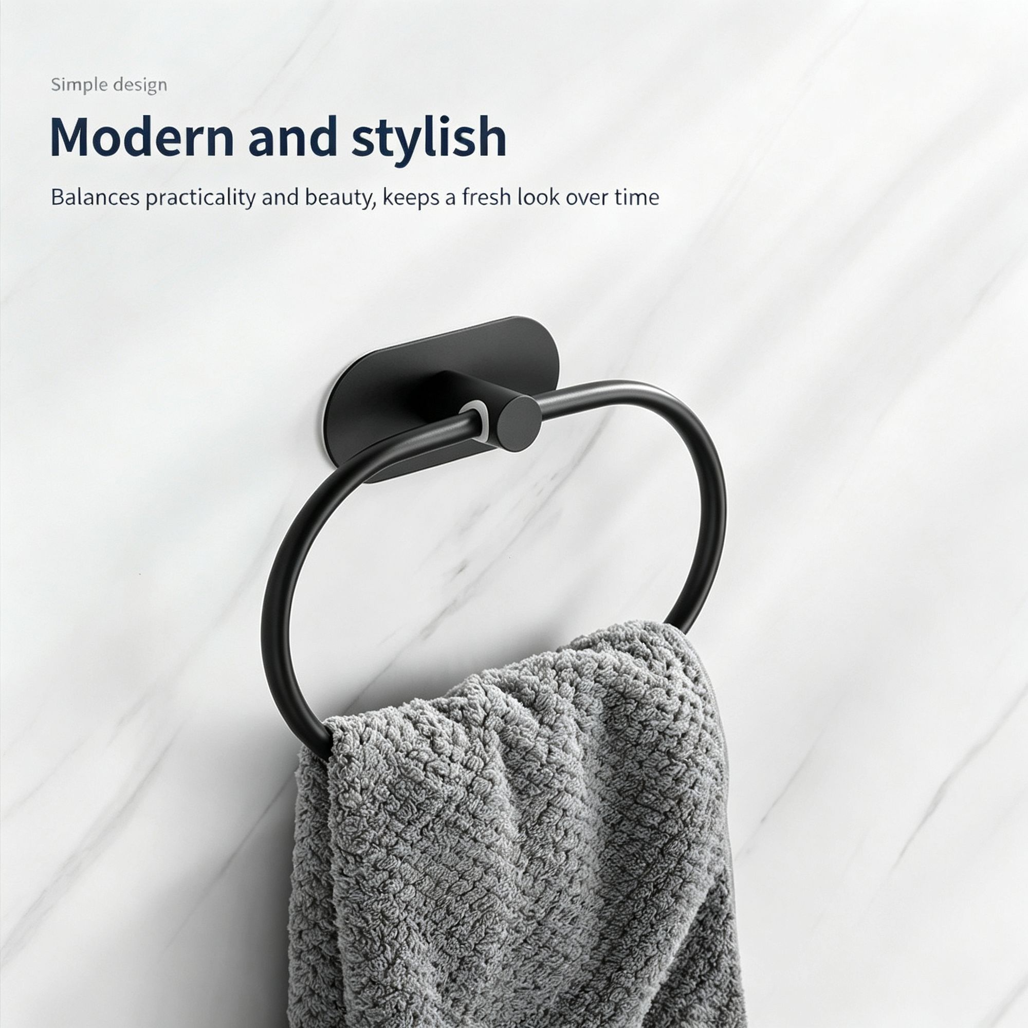 Round Towel Ring - Drill Mount (Polished) 2 Pcs view 3