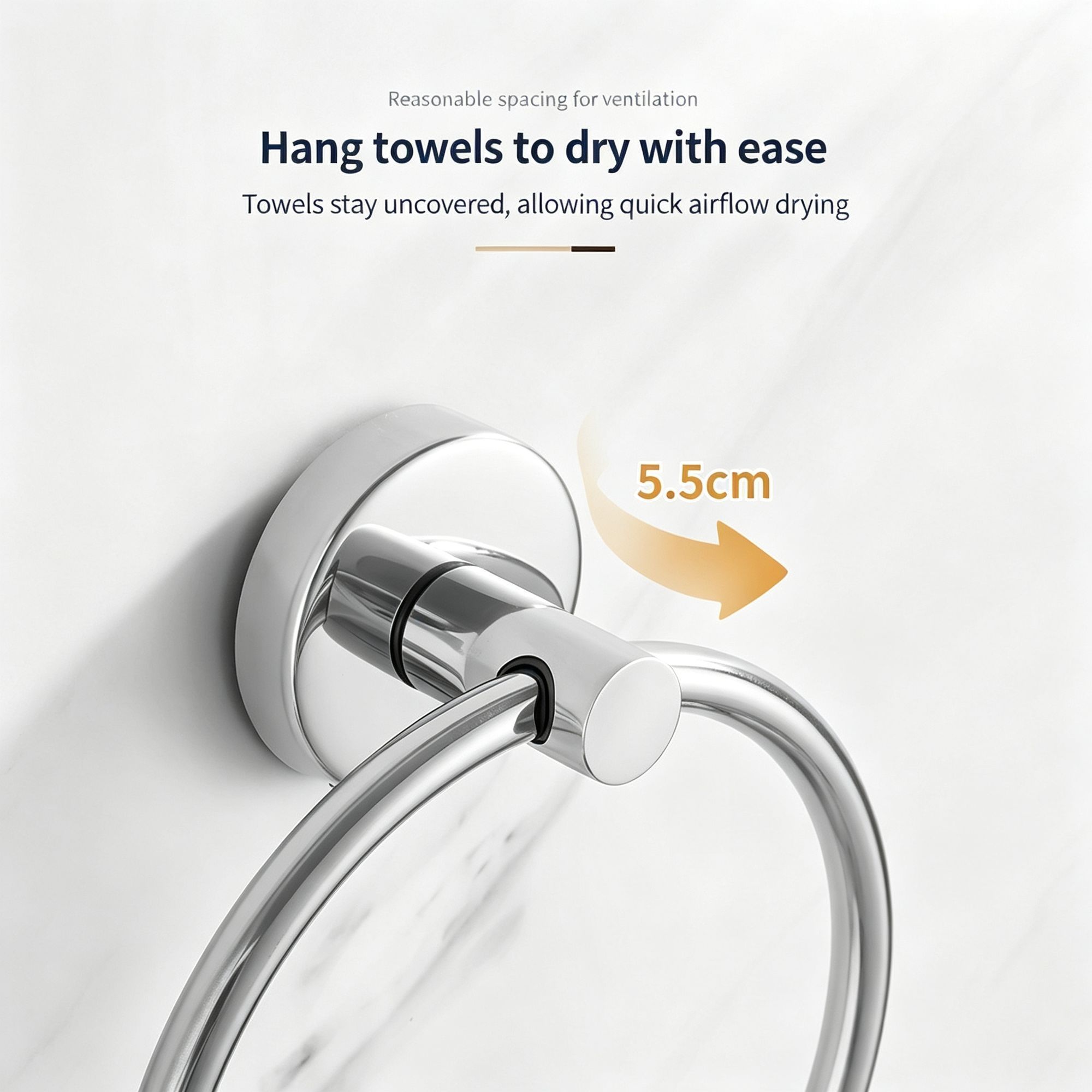 Round Towel Ring - Drill Mount (Polished) 2 Pcs view 4