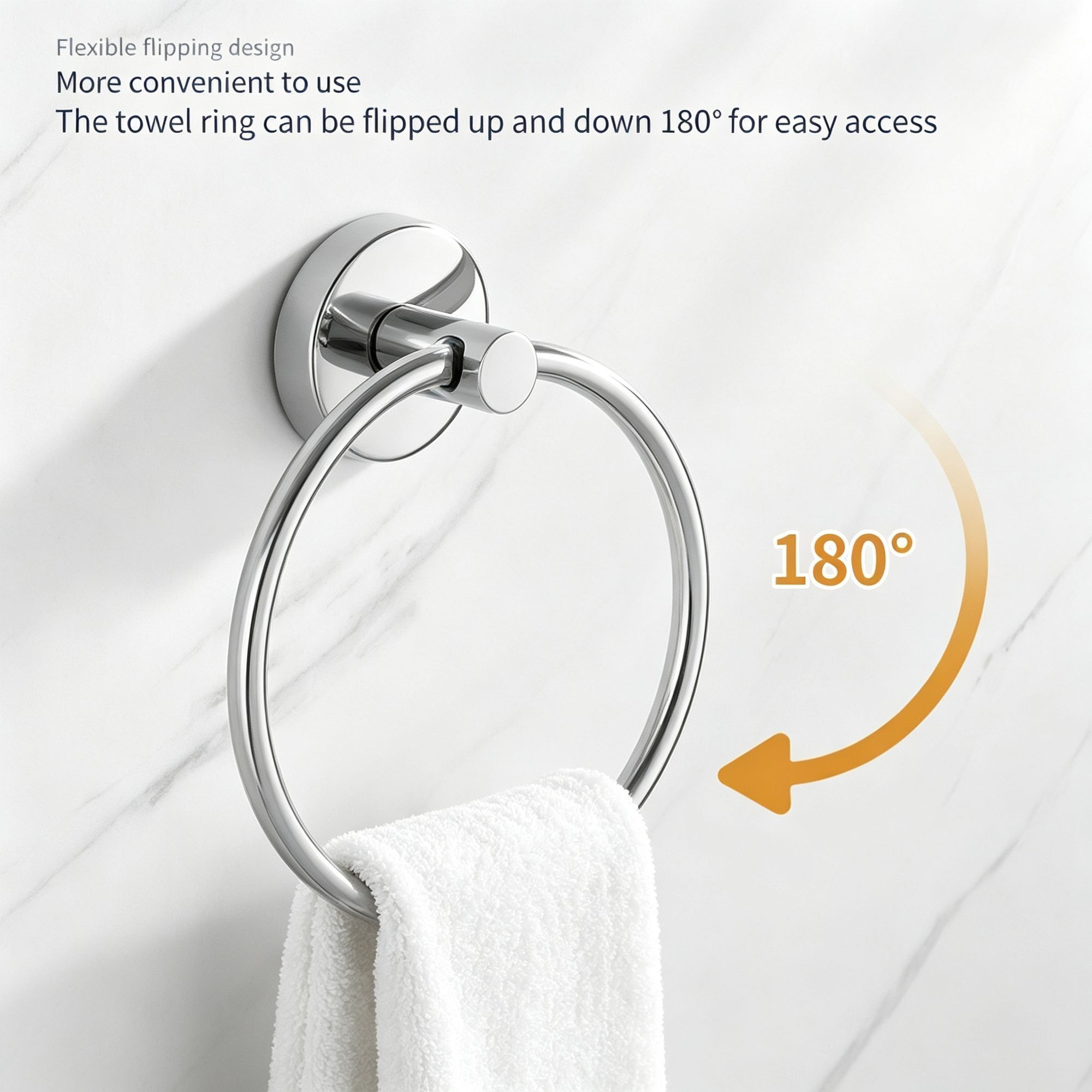 Round Towel Ring - Drill Mount (Polished) 2 Pcs view 5