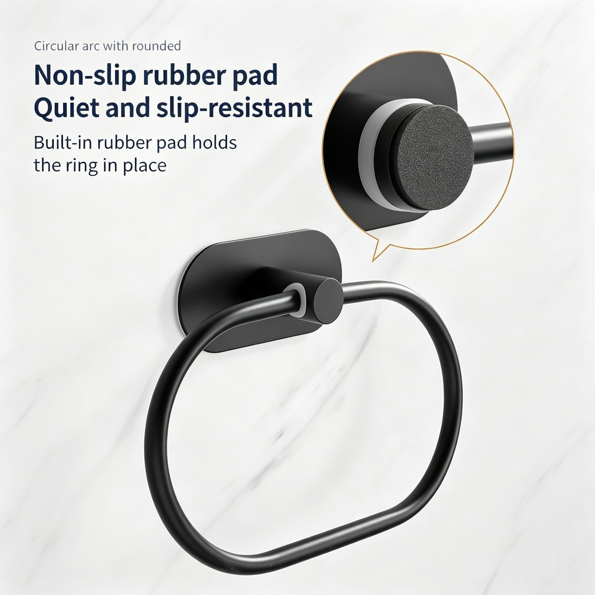 Round Towel Ring - Drill Mount (Polished) 2 Pcs view 7