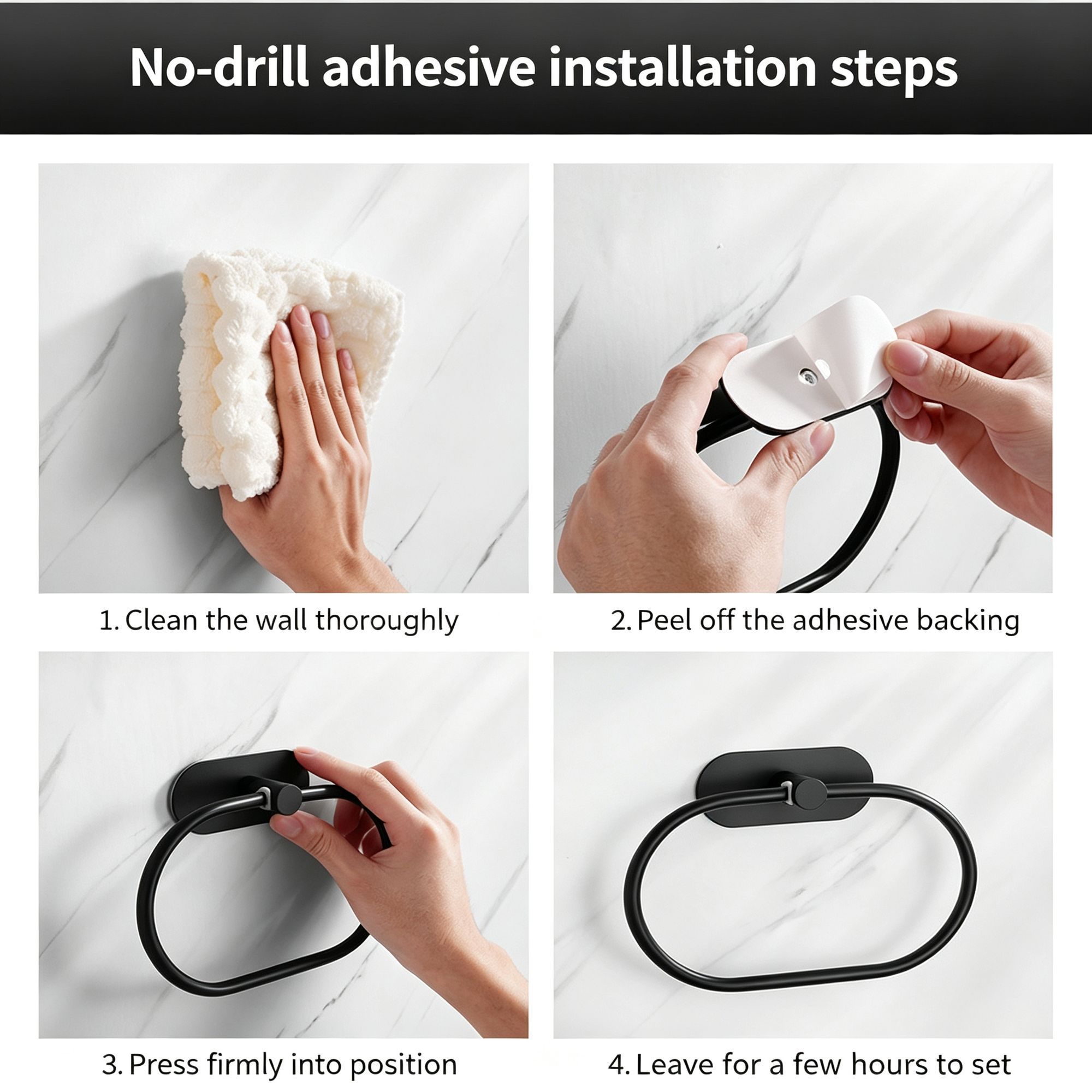 Round Towel Ring - Drill Mount (Polished) 2 Pcs view 8