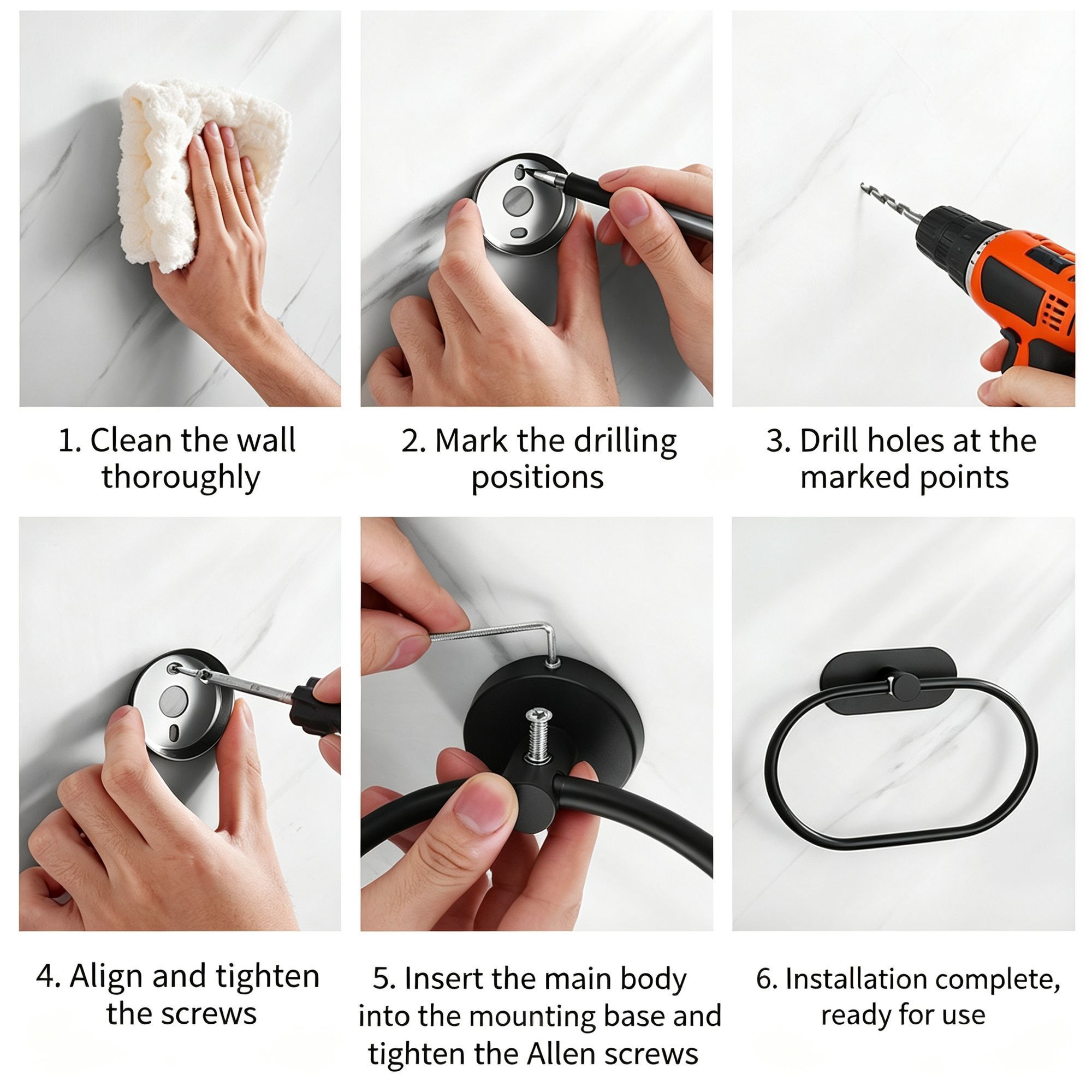Round Towel Ring - Drill Mount (Polished) 2 Pcs view 9