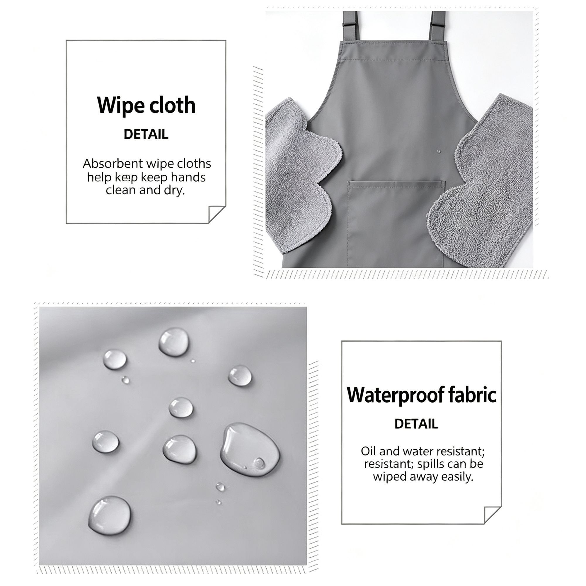 Black 75cm No Pocket | TPU Waterproof Oil-Proof Apron | Christmas Home Cooking view 3