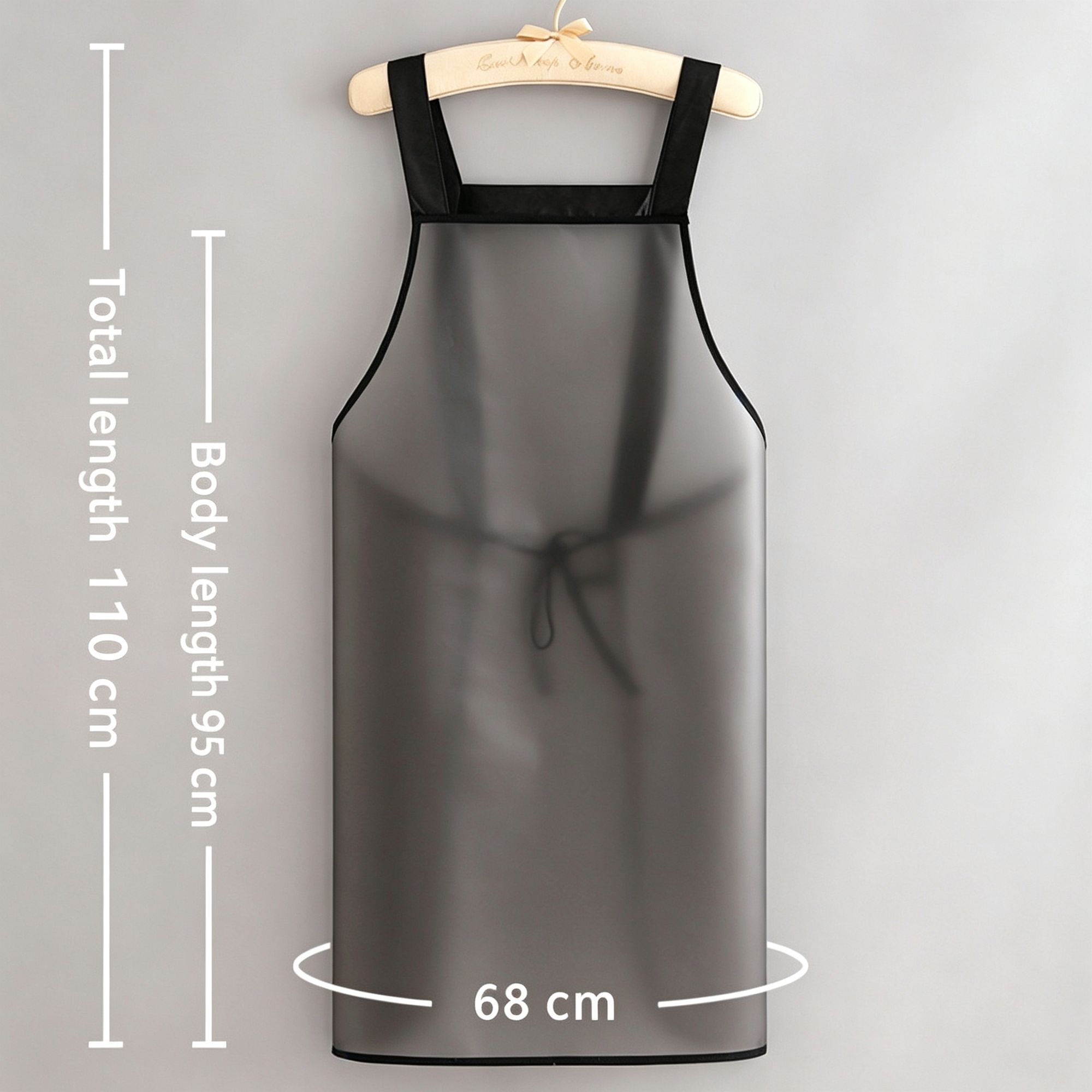 Black 95cm No Pocket | TPU Waterproof Oil-Proof Apron | Halloween Catering