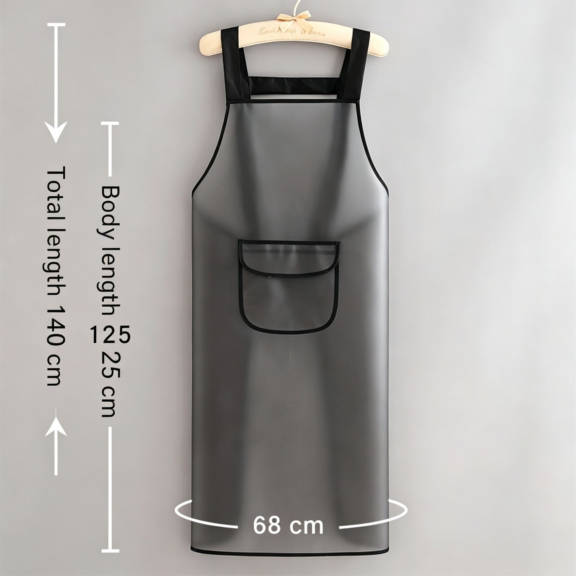 Black 125cm with Pocket | Ultra Long TPU Work Apron | Christmas Commercial