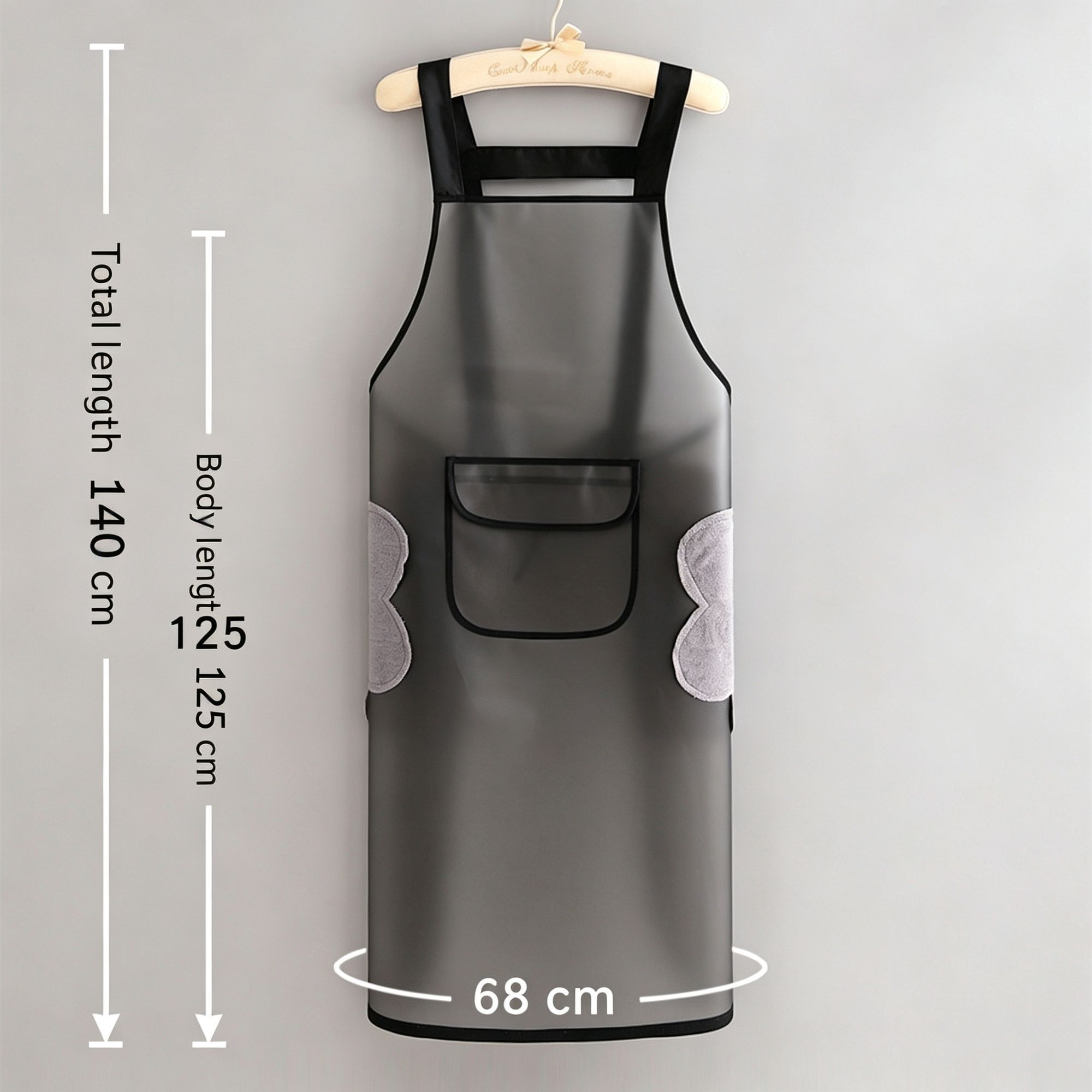 Black 125cm with Hand Towel