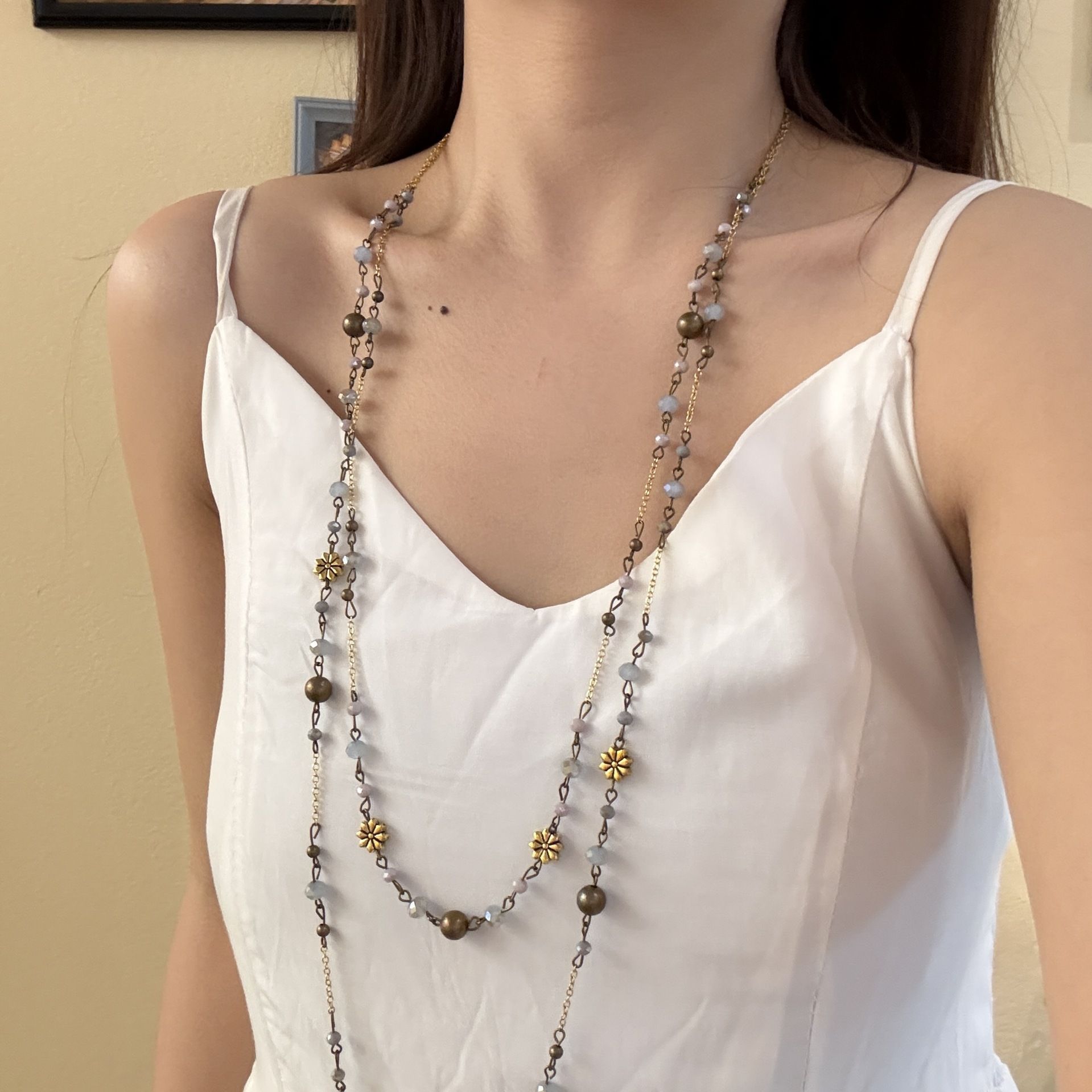 Antique Distressed | Retro Worn-out Beaded Necklace | Halloween Grunge Vintage — image 1