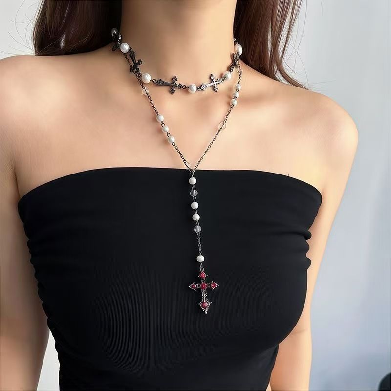 Mixed Length Layered | Y2K Dual-length Beaded Necklace | Christmas — image 1