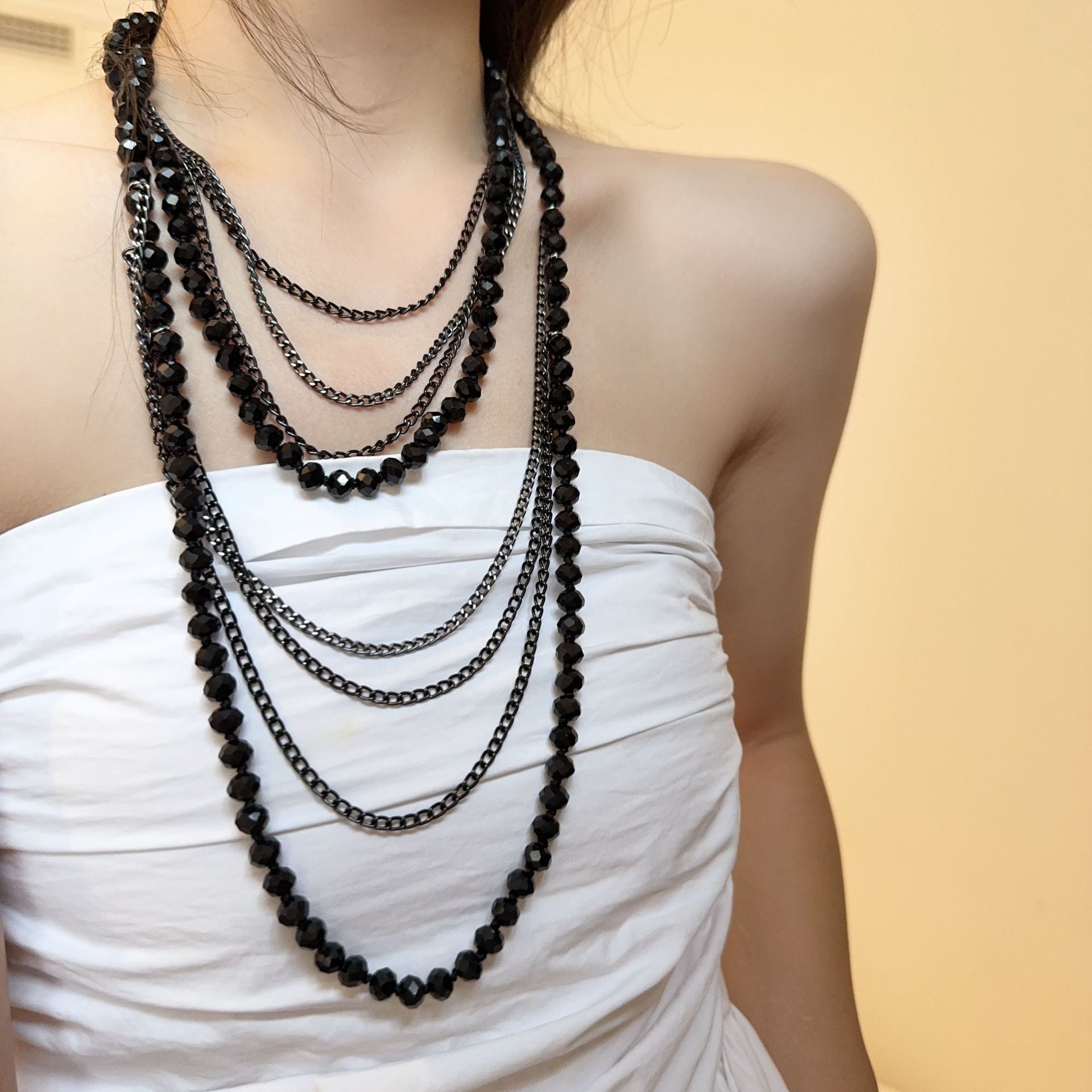 Bold Crystal Layered | Oversized Crystal Y2K Necklace | Halloween Glam — image 1