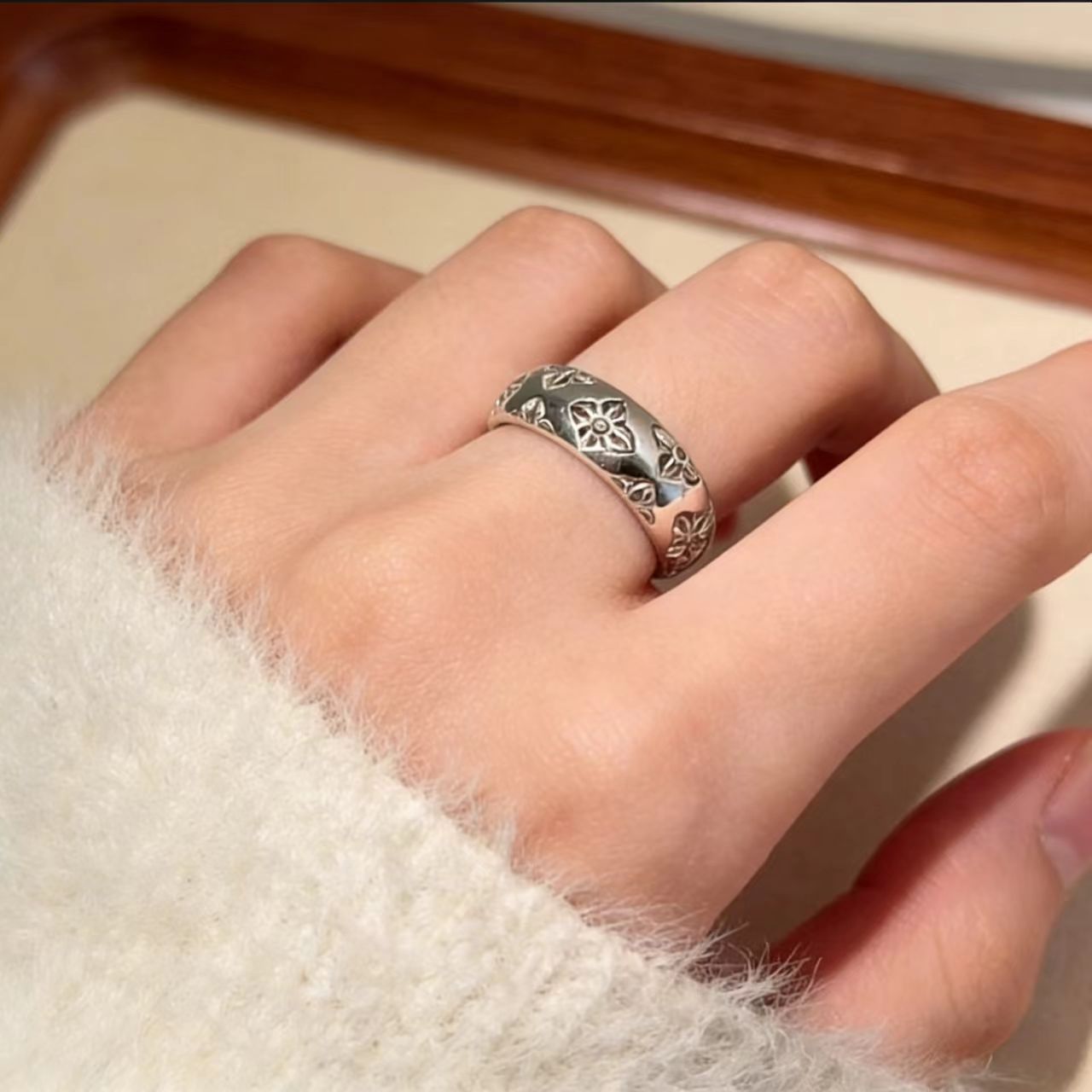 JZ1294 Ins Style Edgy | Vintage Silver Ins Fashion Ring | Christmas Trendy — image 1