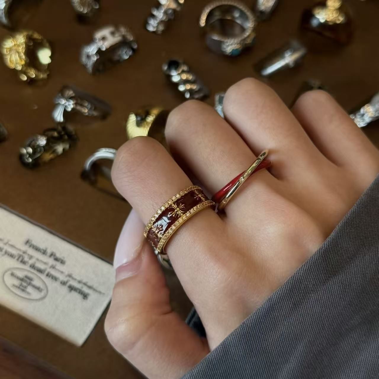 JZ1443 Daily Basic Band | Retro Silver Basic Daily Ring | Christmas Everyday view 4