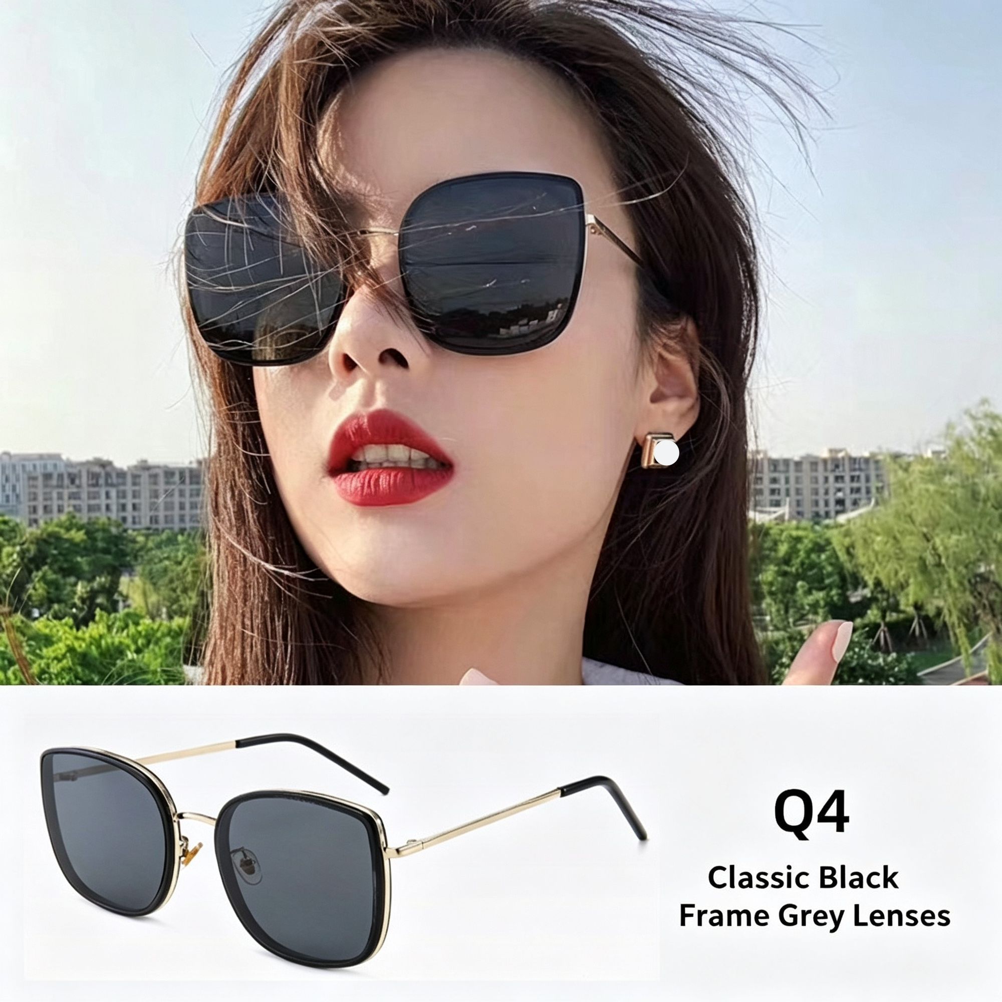 Q4 Black Frame Gray Lens