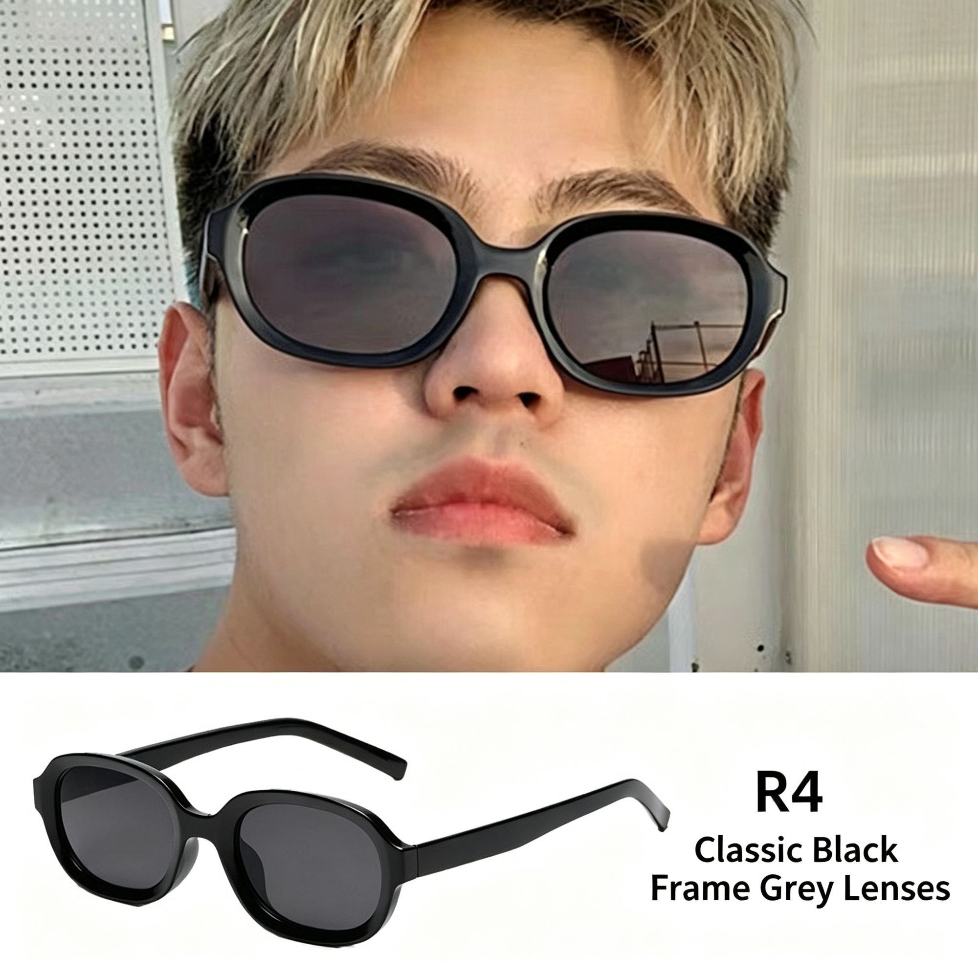 R4 Black Frame Gray Lens