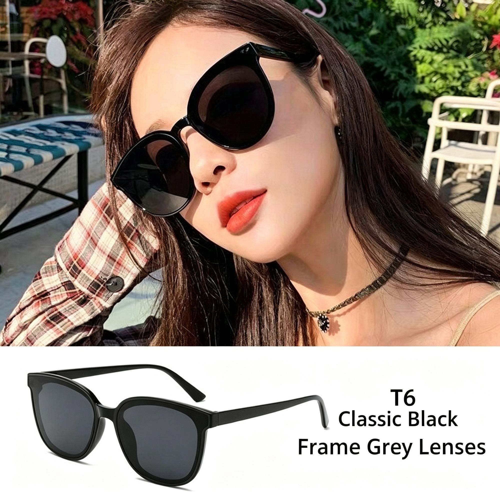 T6 Black Frame Gray Lens