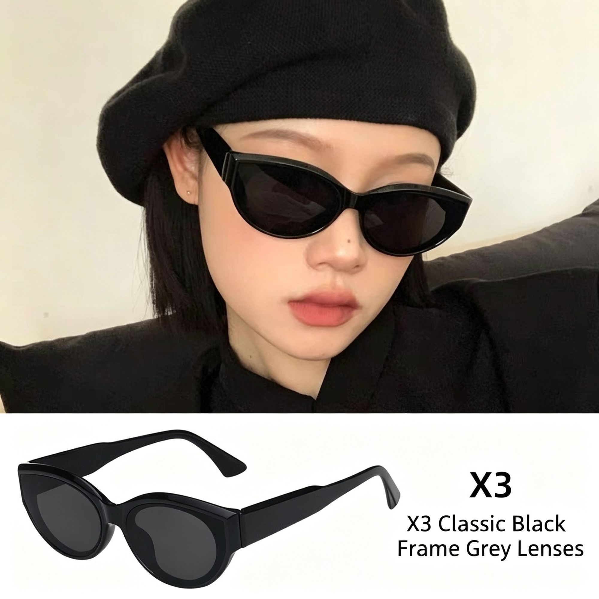 X3 Black Frame Gray Lens