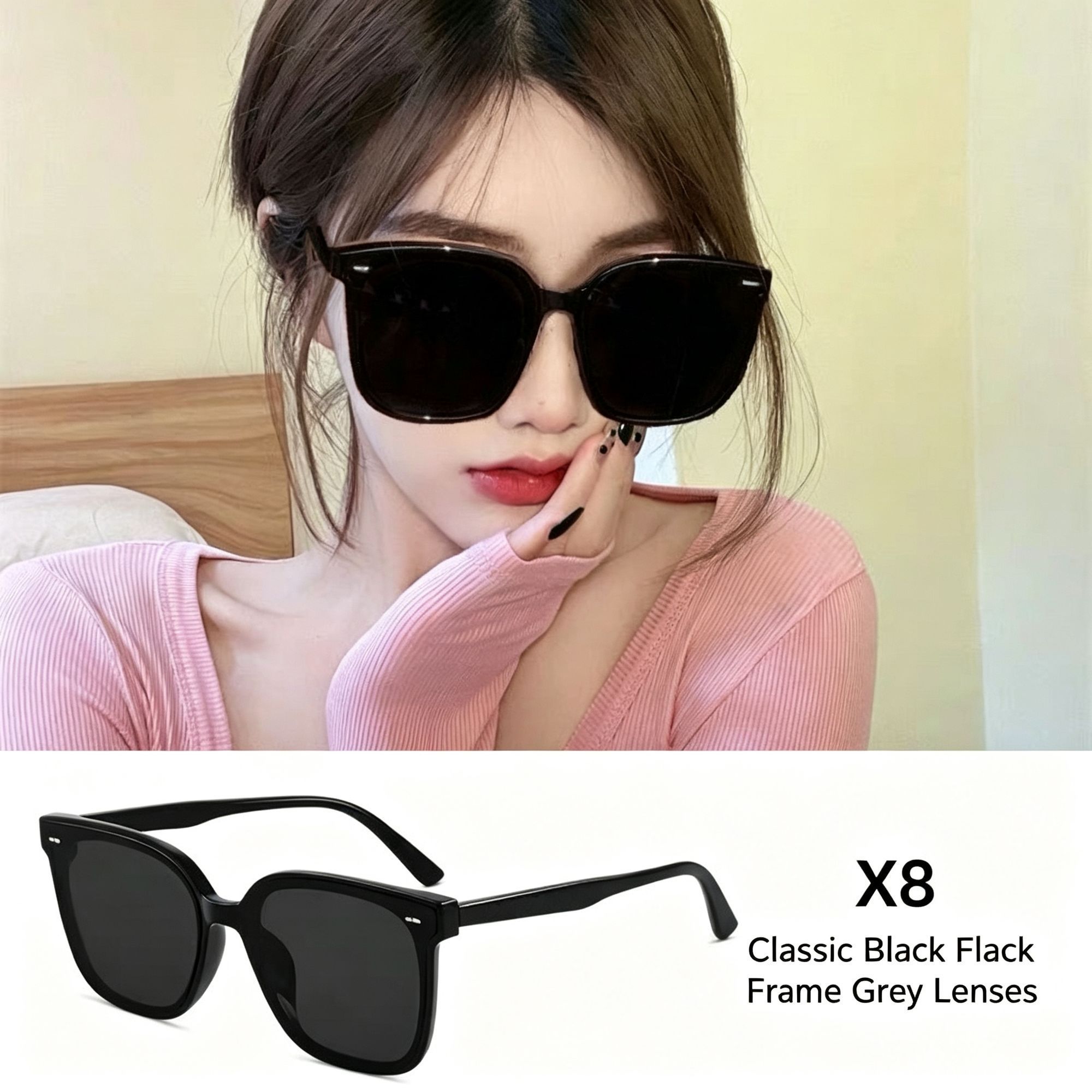 X8 Black Frame Gray Lens