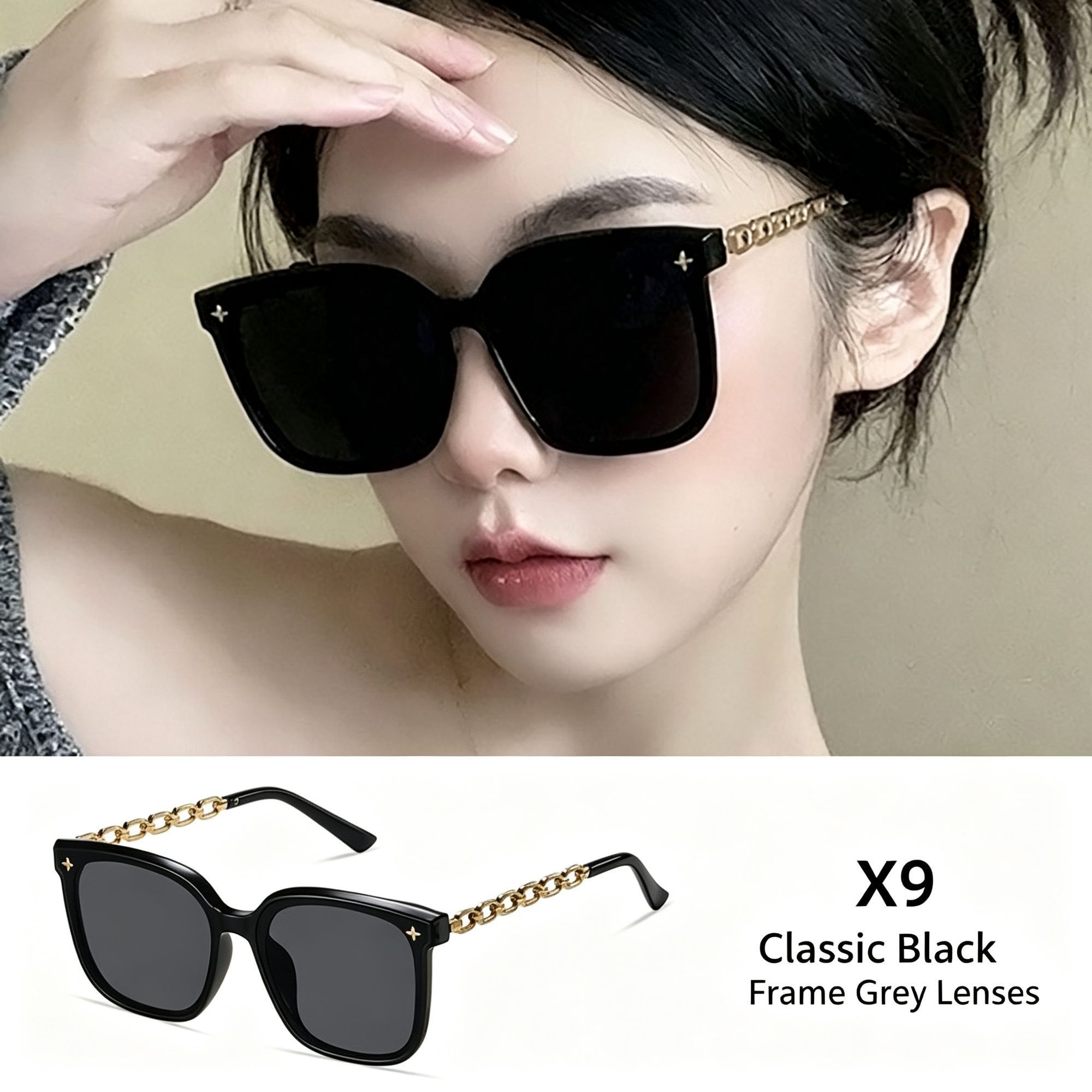 X9 Black Frame Gray Lens