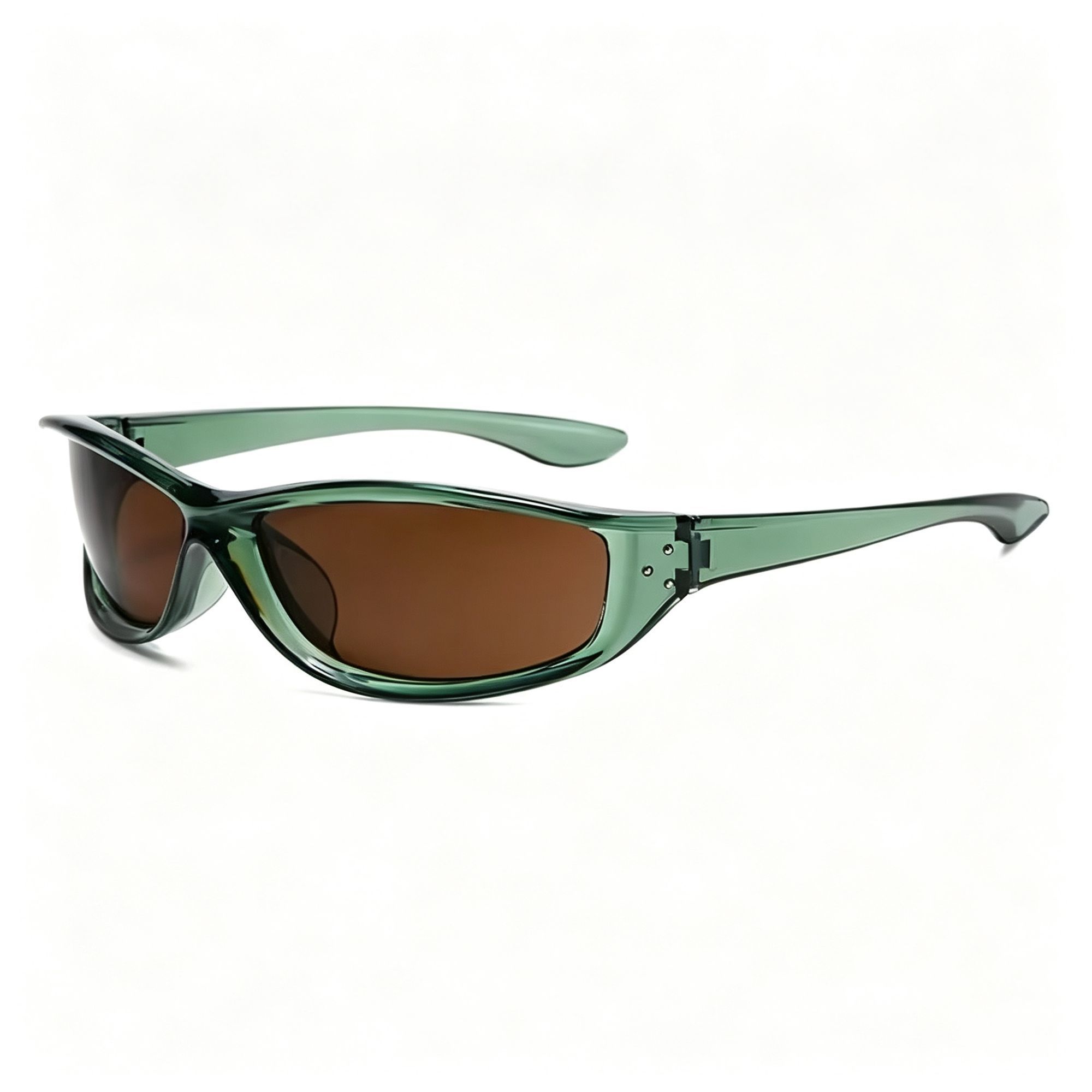 Green Frame Tea Lens | Y2K Fresh Vibrant Biker Sunglasses | Christmas Fresh