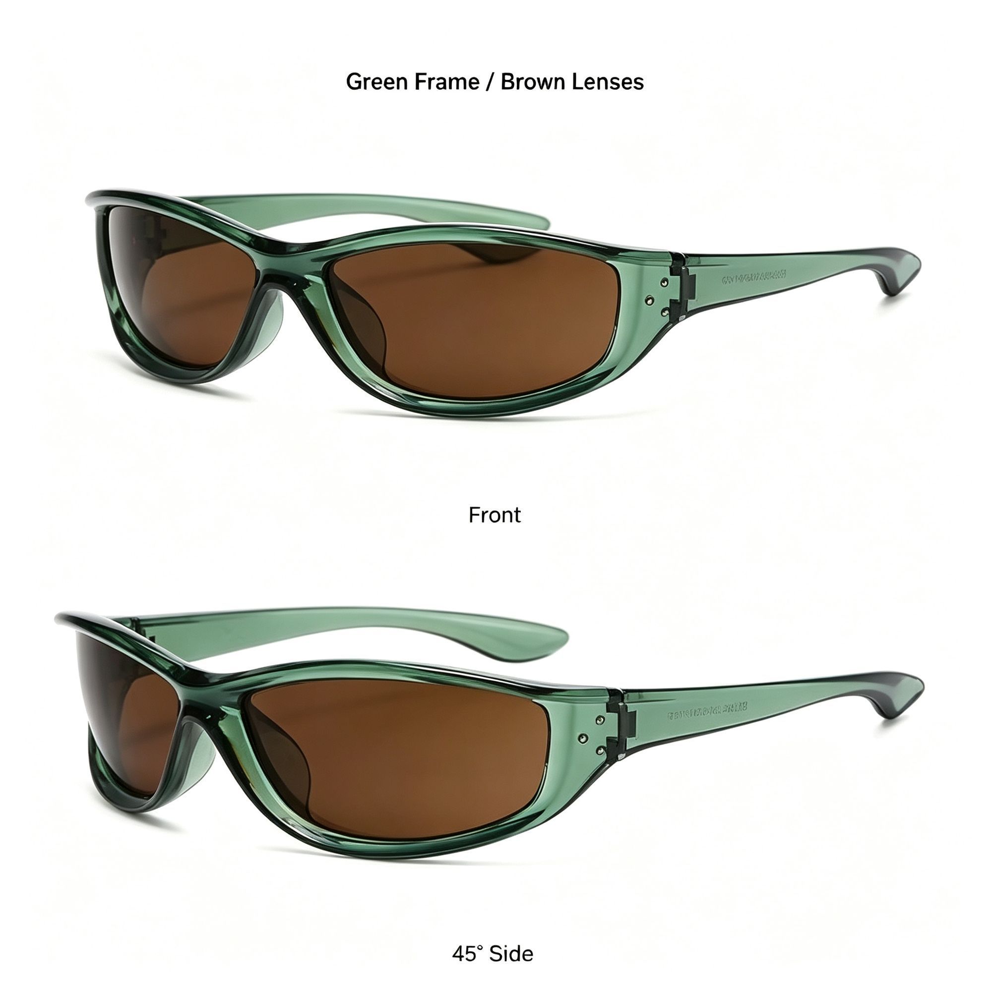 Green Frame Tea Lens | Y2K Fresh Vibrant Biker Sunglasses | Christmas Fresh view 2