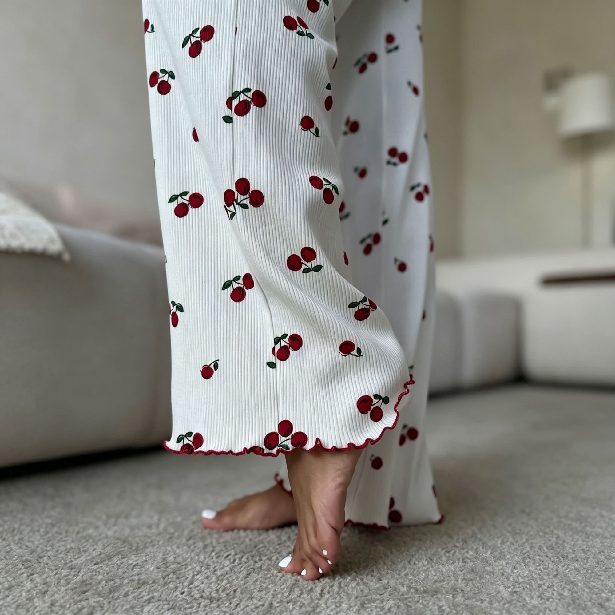 Gray Leopard Size M | Flared Sleeve Leopard Sleepwear Set | Halloween Daily view 6