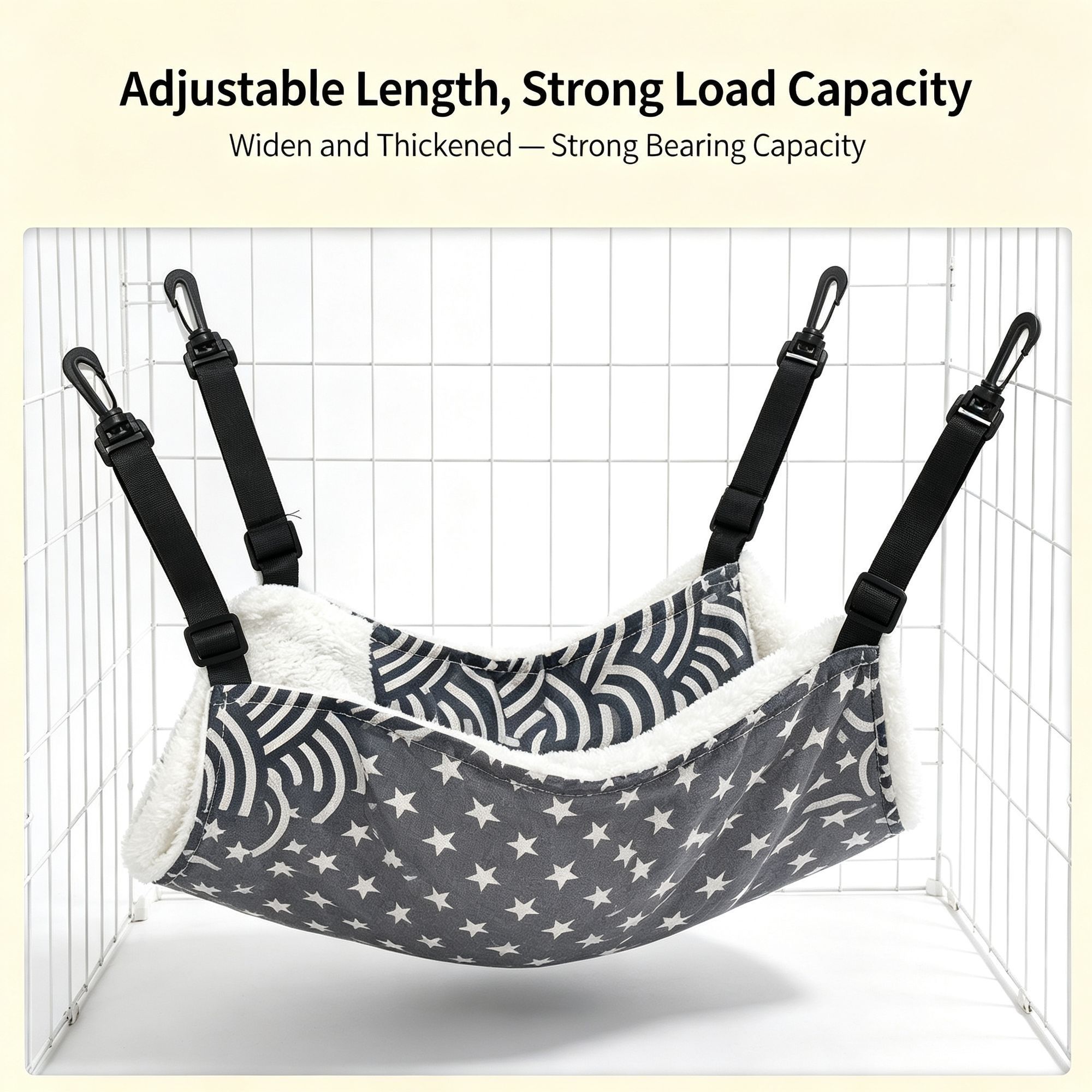 27x27cm Gray Star Adjustable Cat Cage Hammock view 7