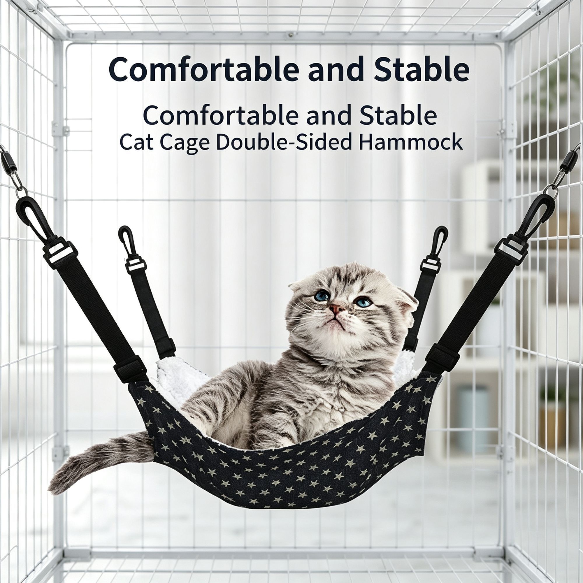 35x35cm Blue Star Adjustable Cat Hammock view 2
