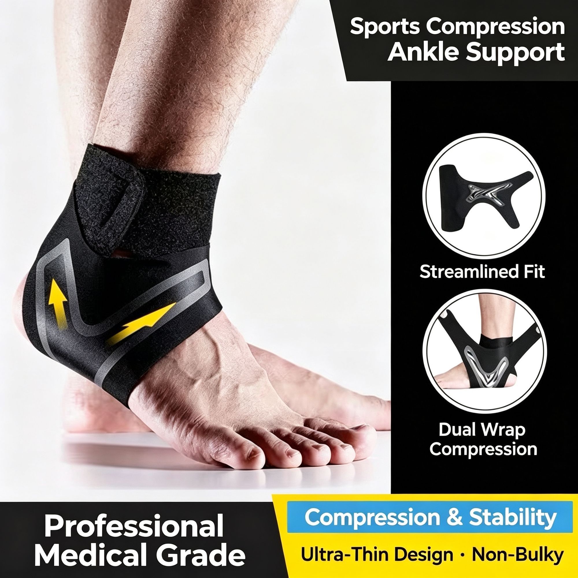 Premium Left Foot Ankle Brace Single Piece Size XL (AU 10-13) view 4