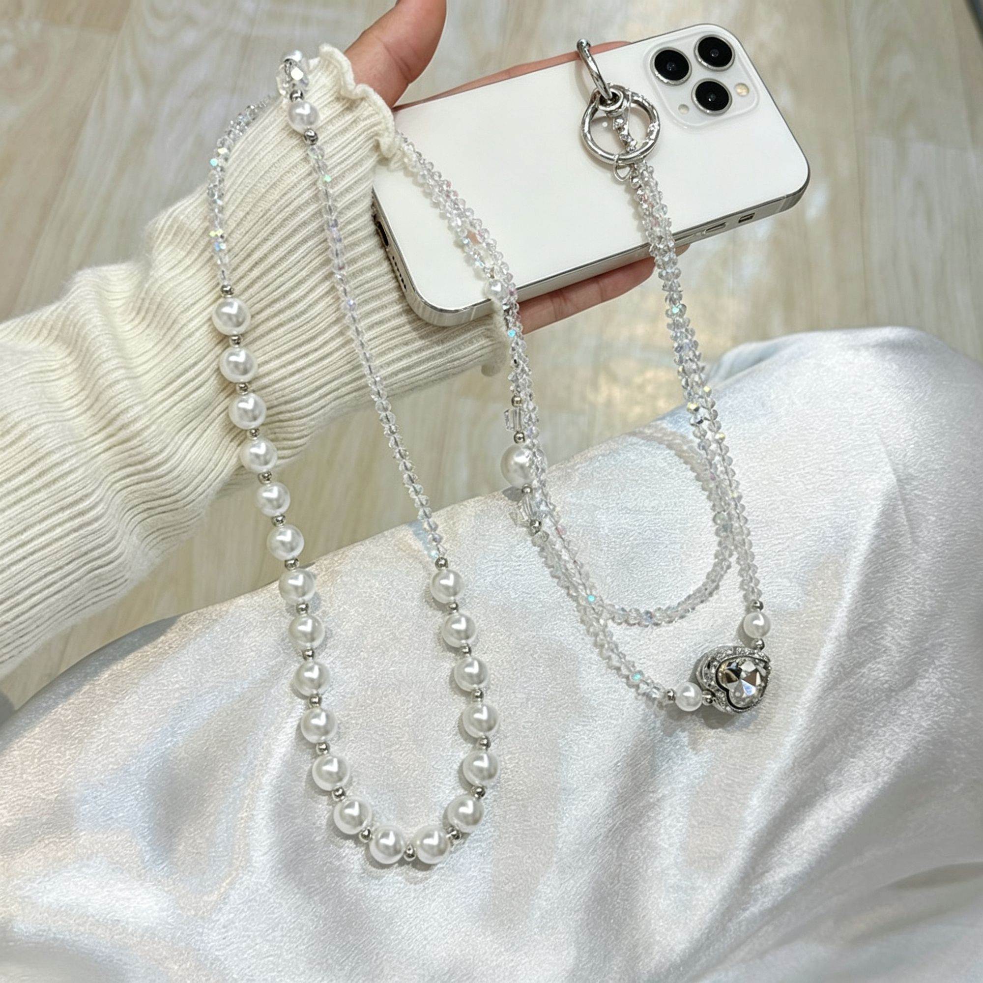 Floral Halter Crossbody Phone Chain