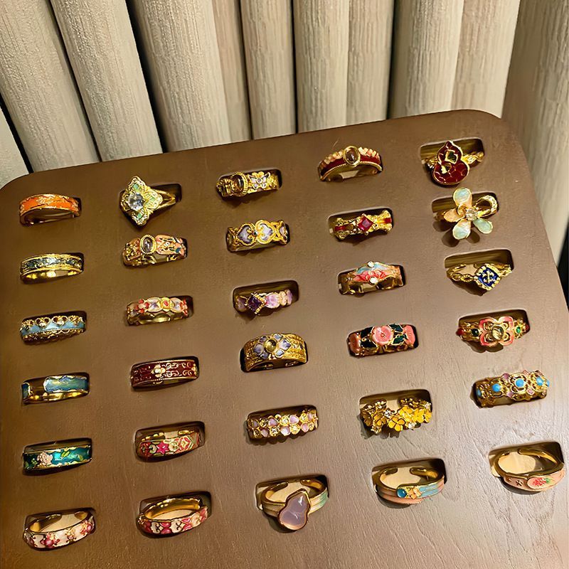 Enamel Drip‑Paint Pattern Open Ring view 3