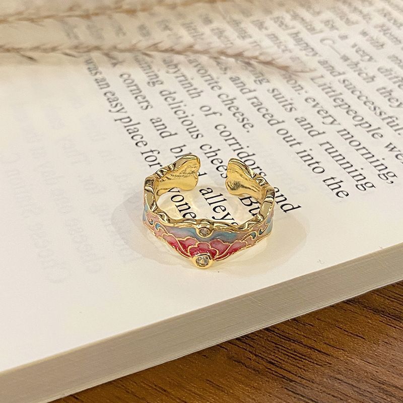 Fashion Enamel Drip‑Paint Open Ring