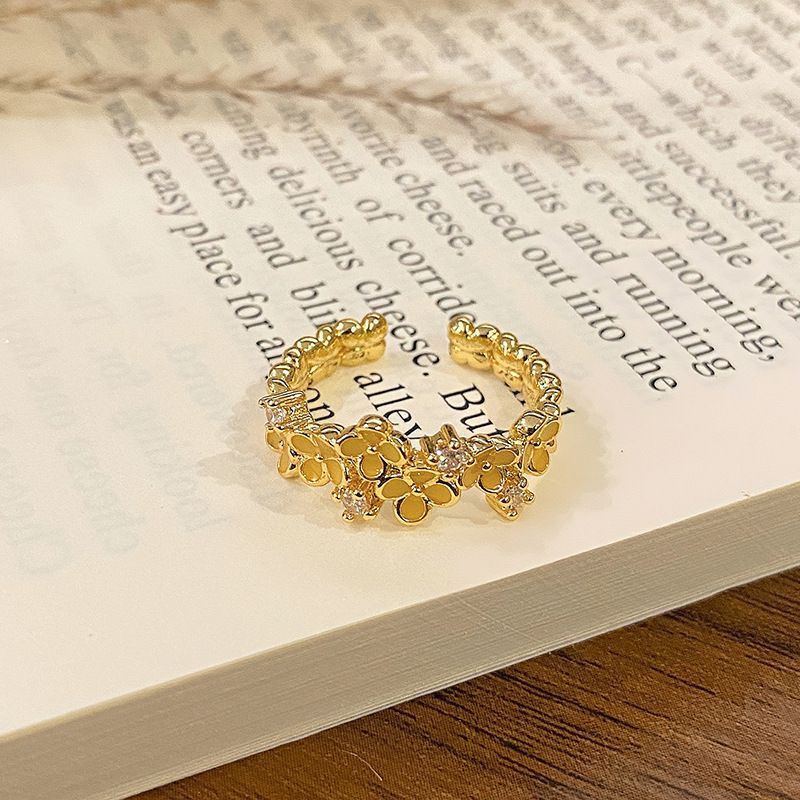 Adjustable Enamel Pattern Open Ring