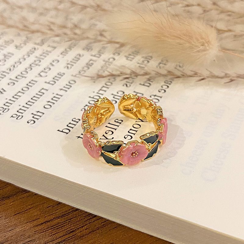 Chic Enamel Drip‑Paint Open Ring