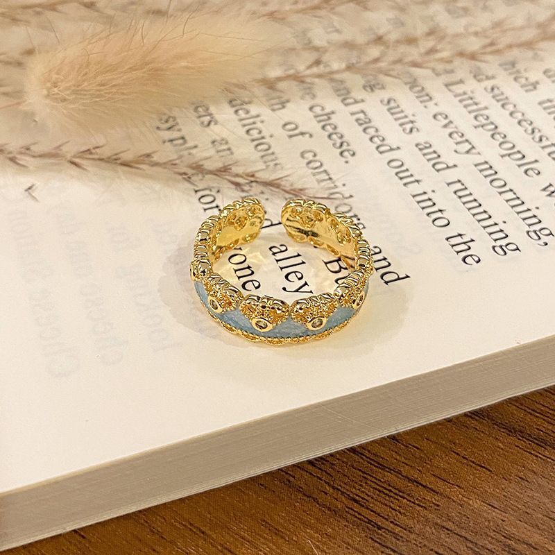 High‑Grade Enamel Pattern Adjustable Ring