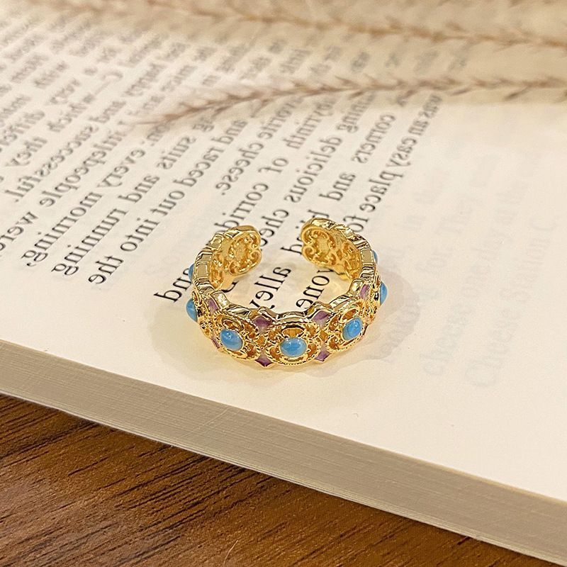 Enamel Drip‑Paint Decorative Open Band