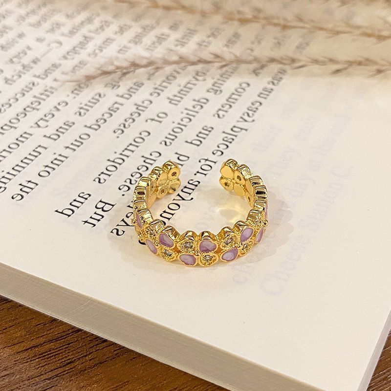 Light‑Luxury Adjustable Enamel Open Ring