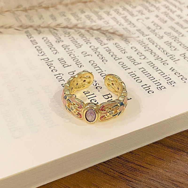 Premium Enamel Drip‑Paint Open Ring