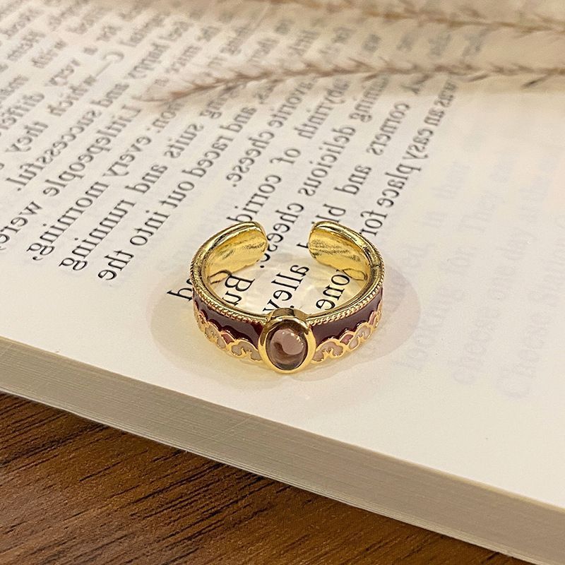 Luxury Adjustable Enamel Pattern Ring