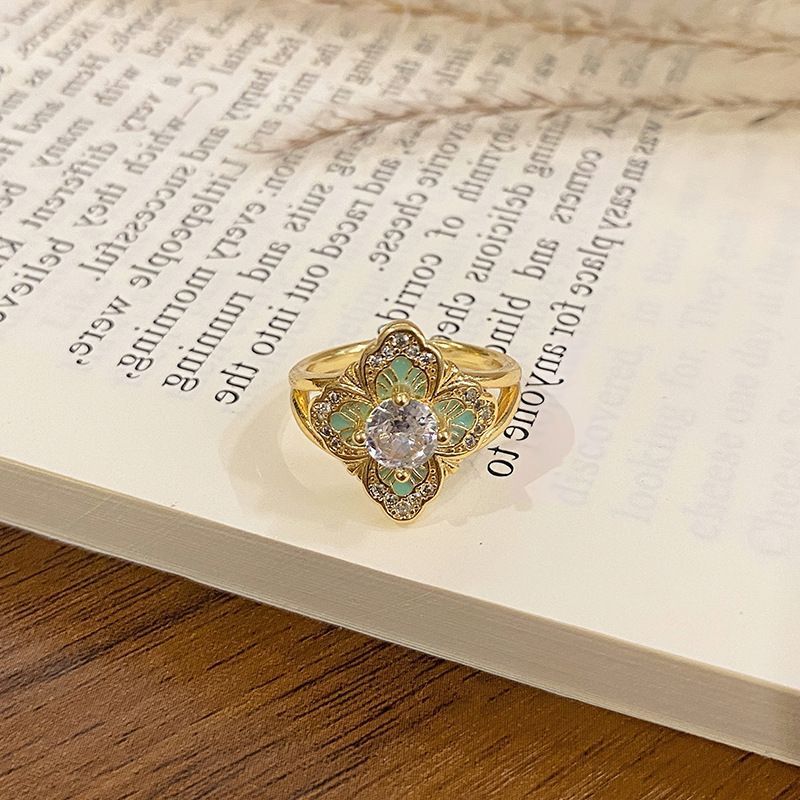 Light‑Luxury Drip‑Paint Enamel Finger Ring