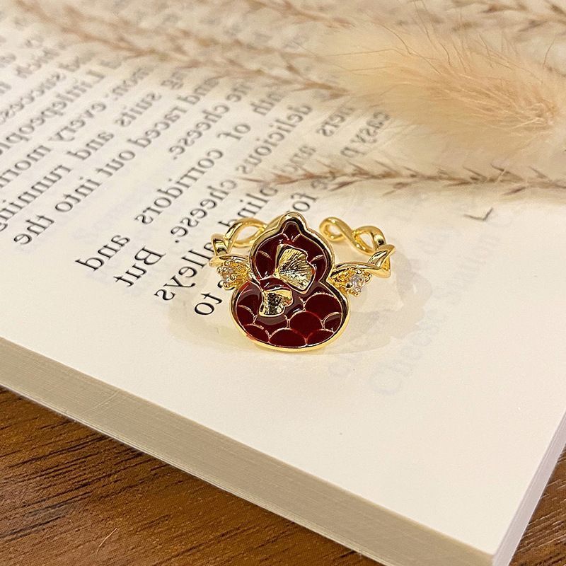 Chic Pattern Enamel Open‑End Ring